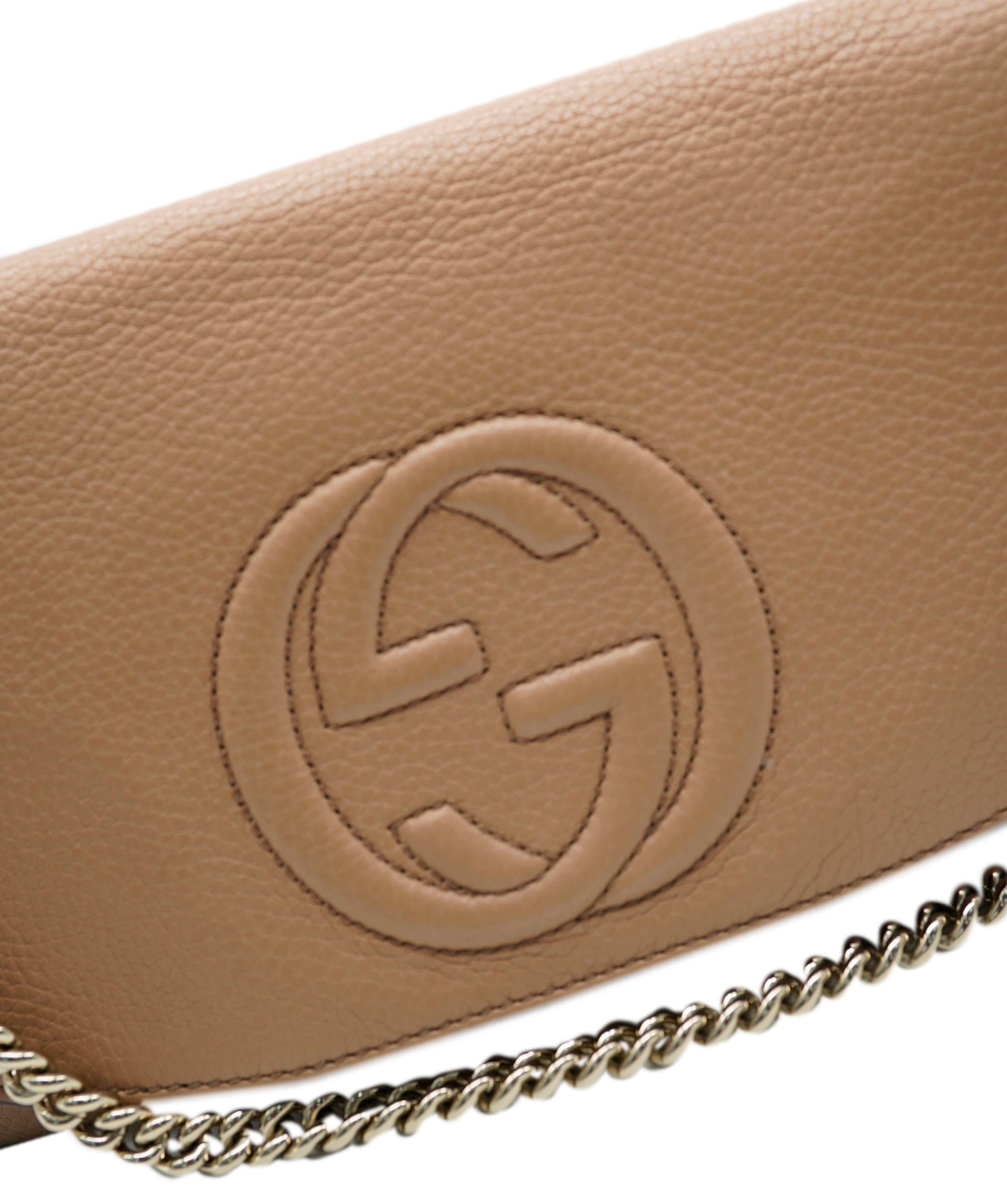 Gucci Gucci Beige Leather GG Crossbody Bag  ALC0893