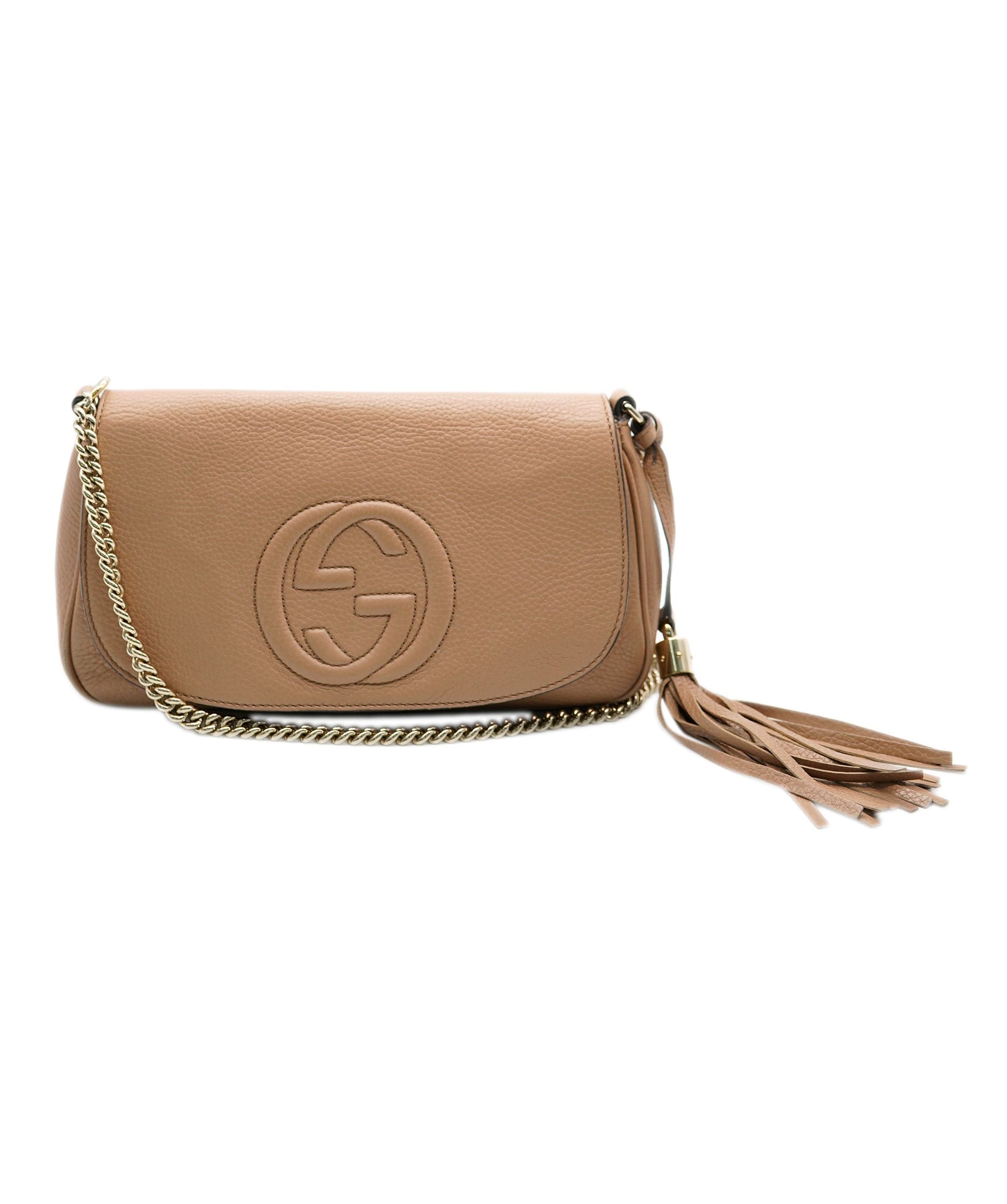 Gucci Gucci Beige Leather GG Crossbody Bag  ALC0893