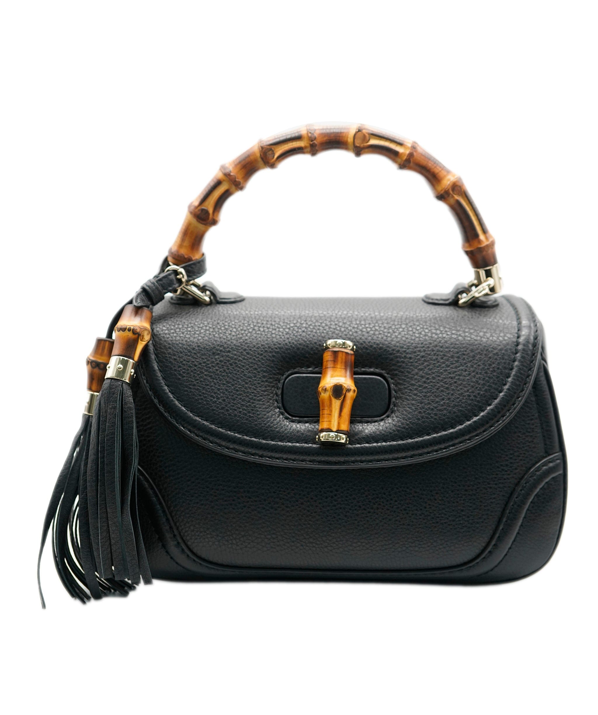 Gucci Gucci Black Bamboo Top Handle Bag - AJC0331