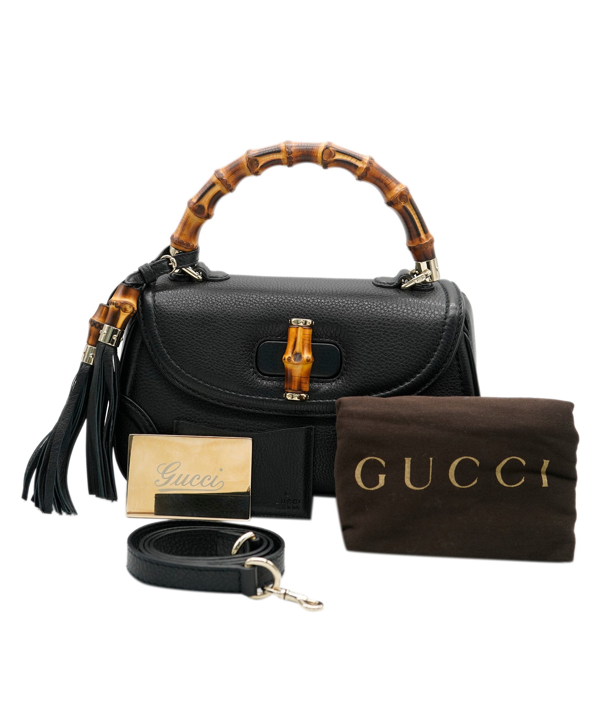 Gucci Gucci Black Bamboo Top Handle Bag - AJC0331