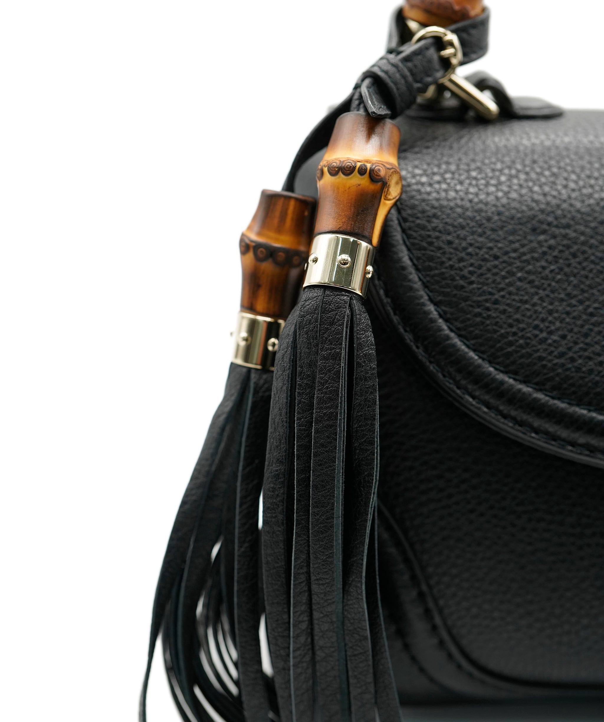 Gucci Gucci Black Bamboo Top Handle Bag - AJC0331