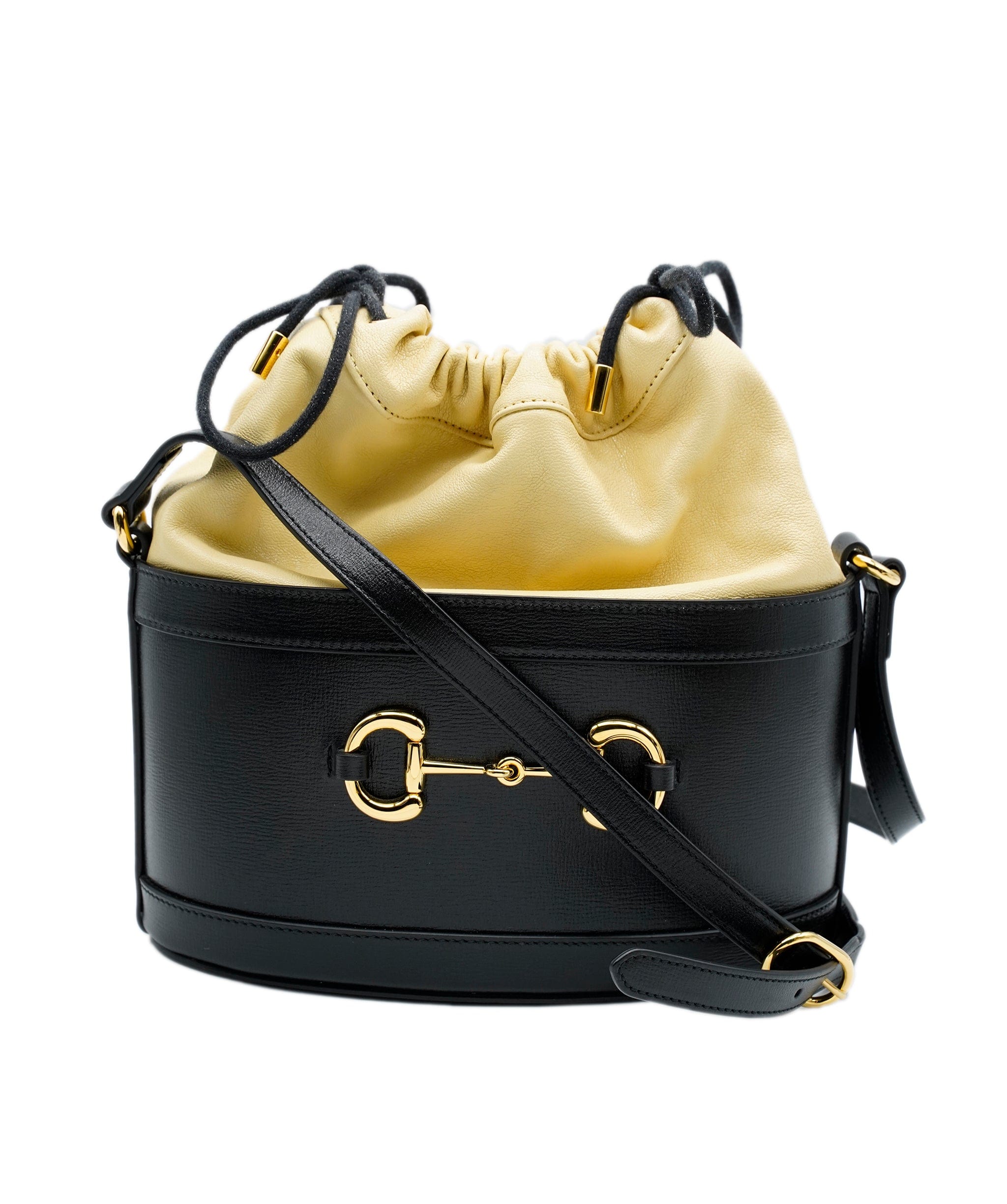 Gucci Gucci Black Leather 1955 Horsebit Bucket ASC2348