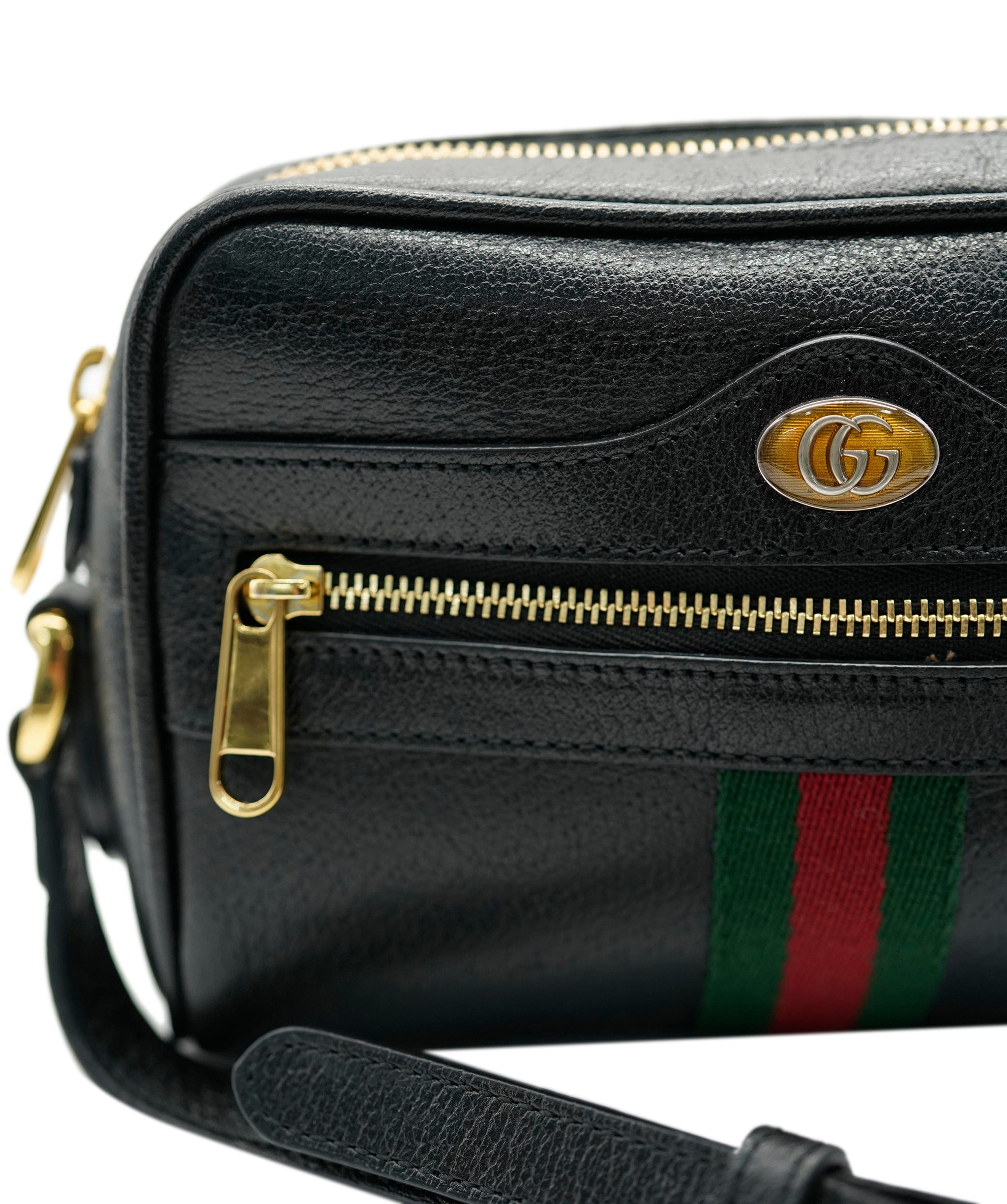 Gucci Gucci Black Leather Mini Web Ophidia bag 131984