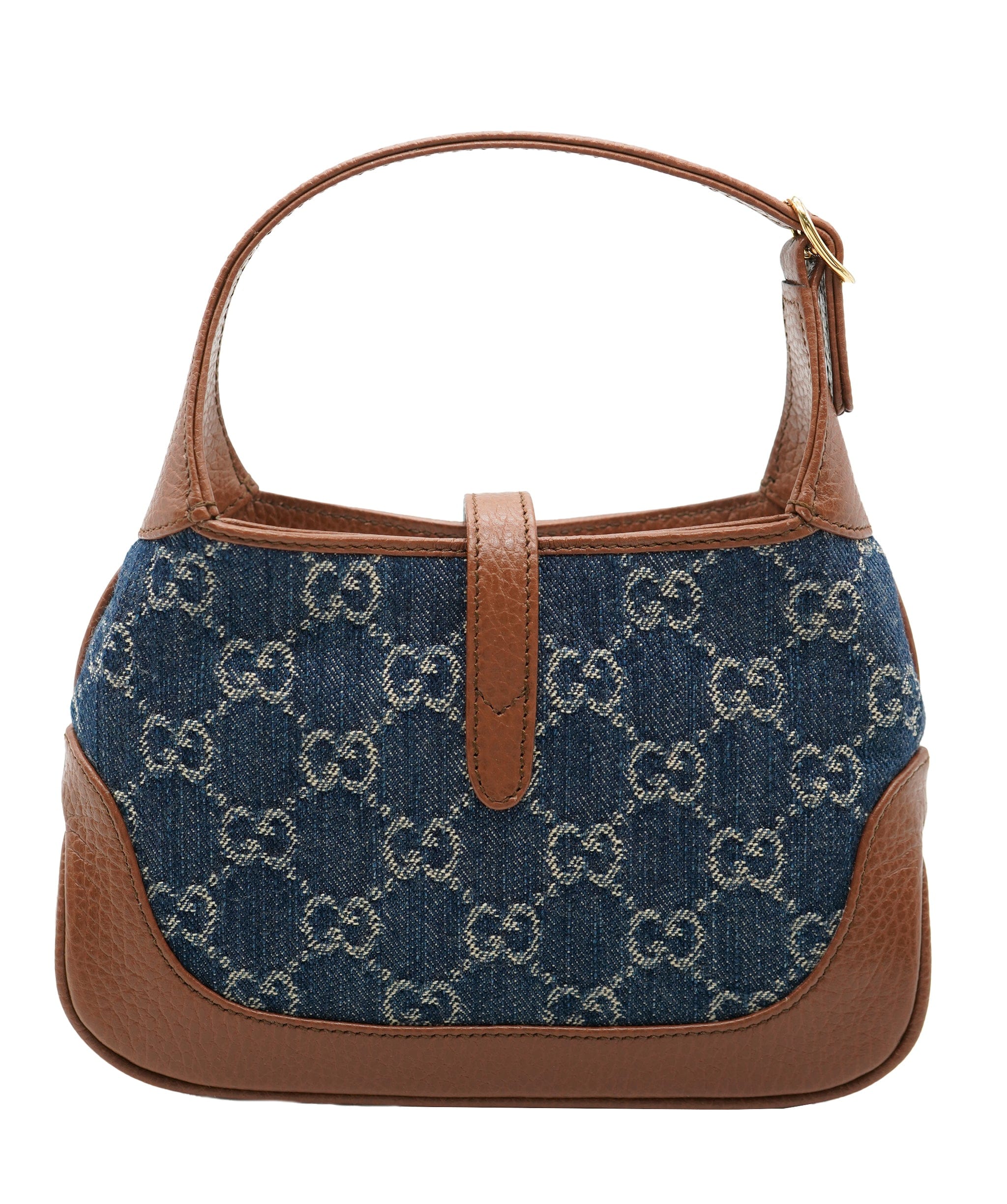 Gucci Gucci Brown Blue GG Denim Mini Jackie 1961 ABC0825