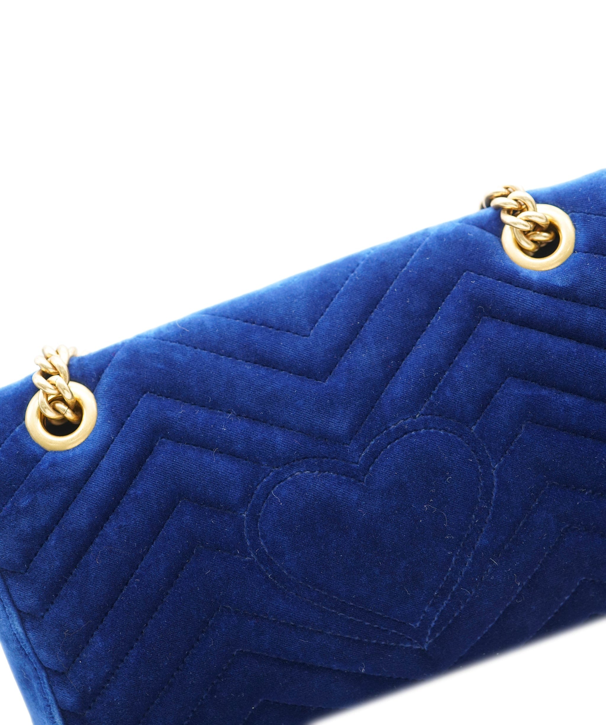 Gucci Gucci Navy Velvet GG Marmont Crossbody Bag ABC0333