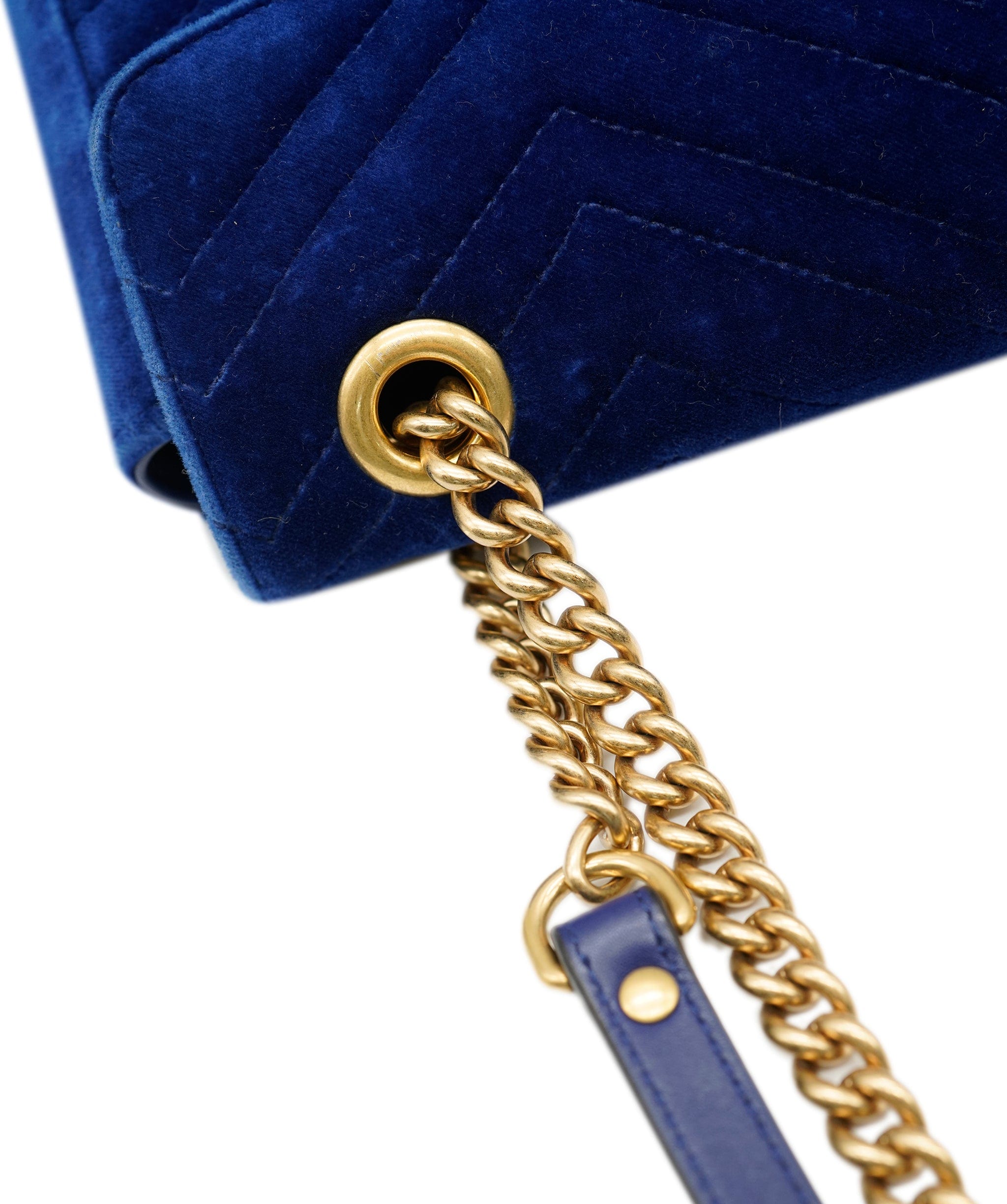 Gucci Gucci Navy Velvet GG Marmont Crossbody Bag ABC0333