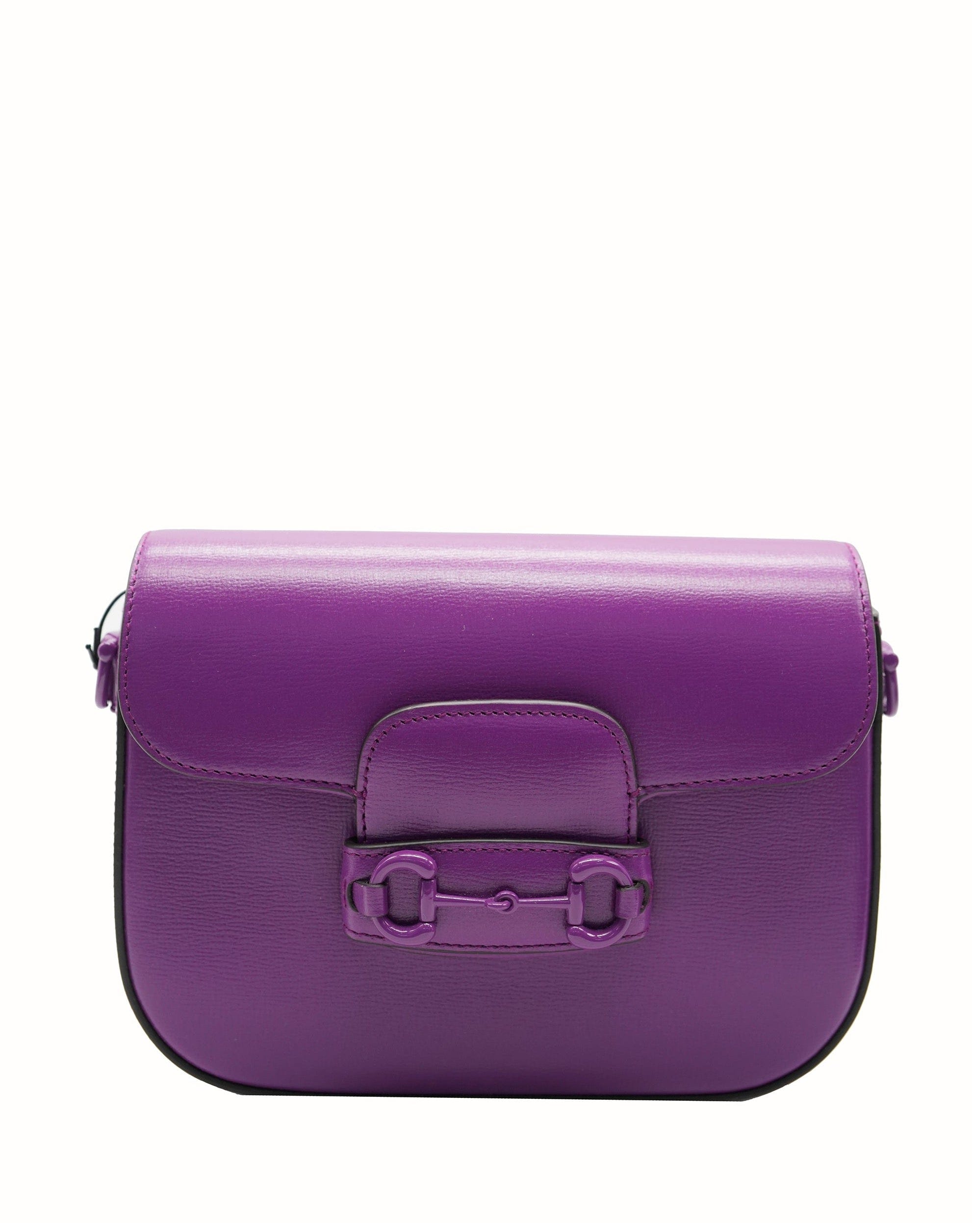 Gucci Gucci Purple Azalea Calfskin 1955 Horsebit Shoulder Bag ABC0840