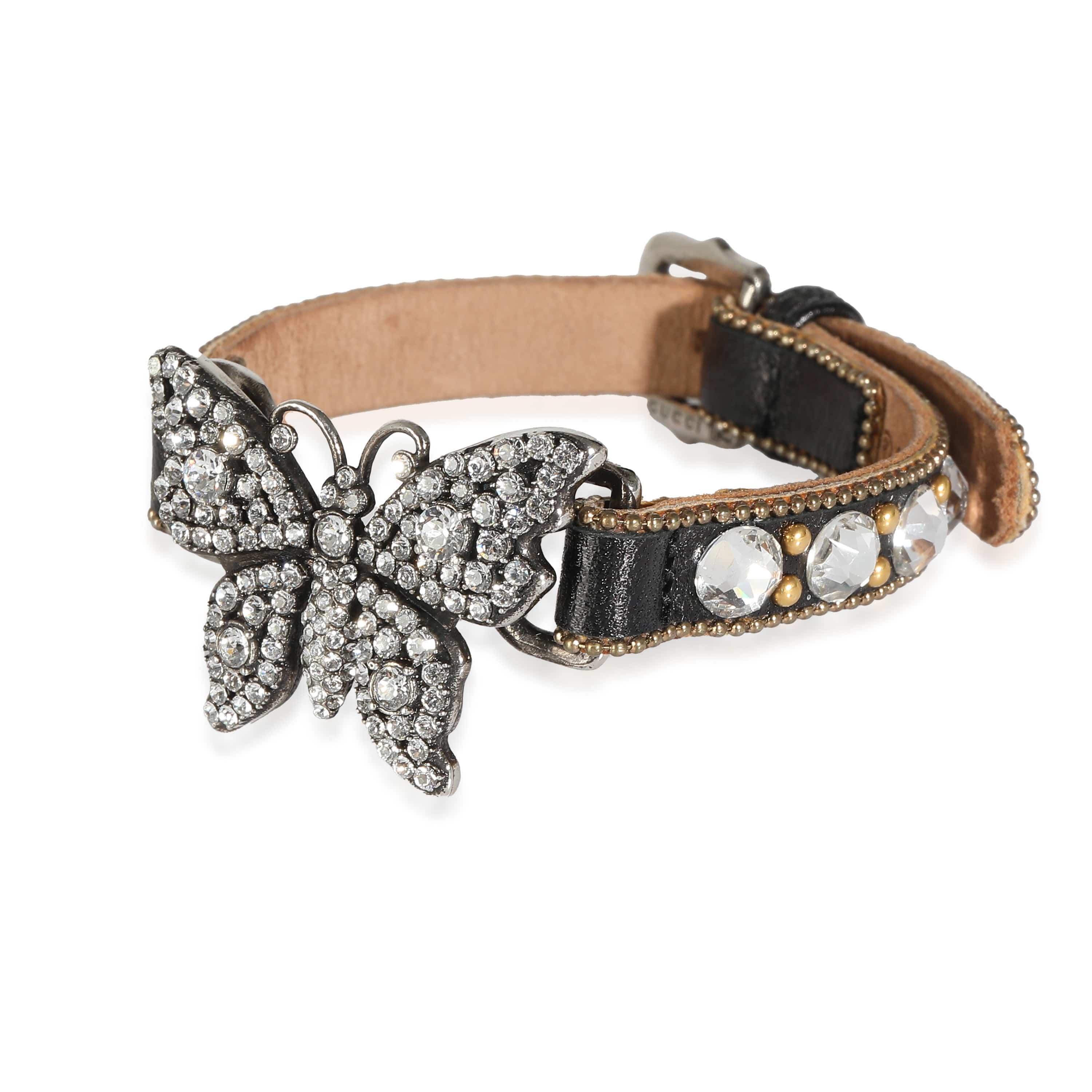 Gucci Gucci Butterfly Bracelet in Leather & Base Metal