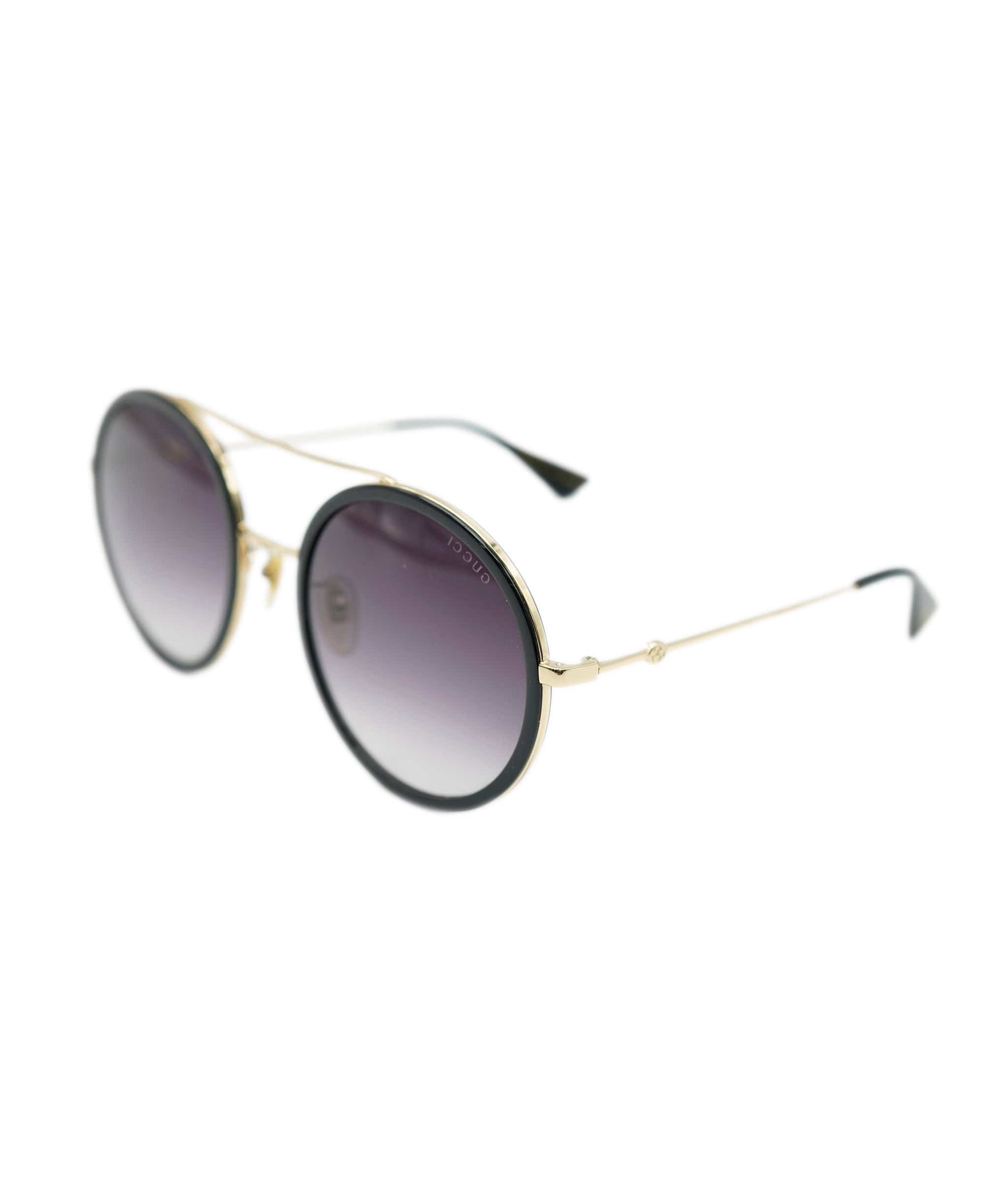 Gucci Gucci black round aviator sunnies with gold bee detail  ASL8481