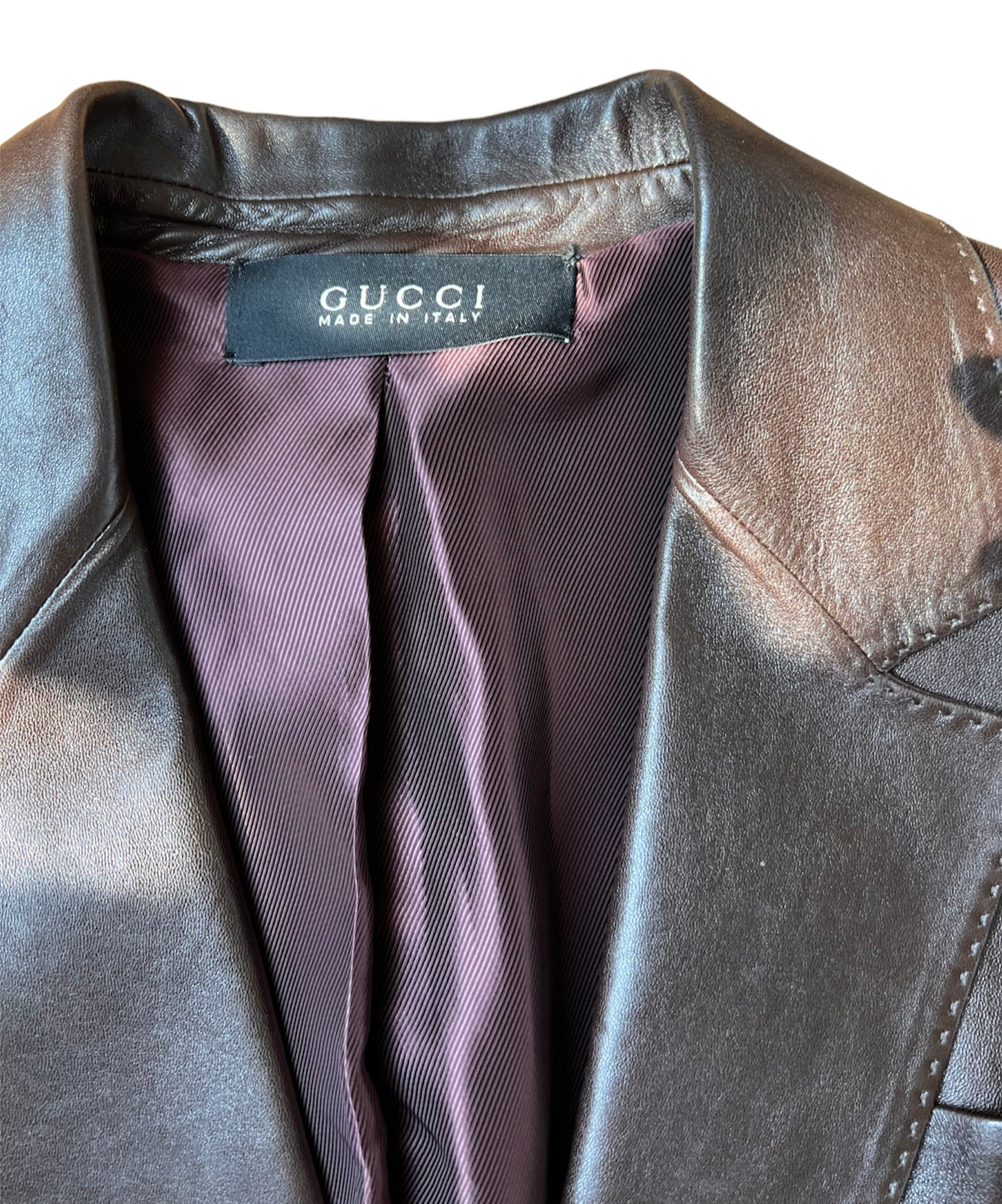 Gucci Gucci Brown Leather Blazer UKL1243