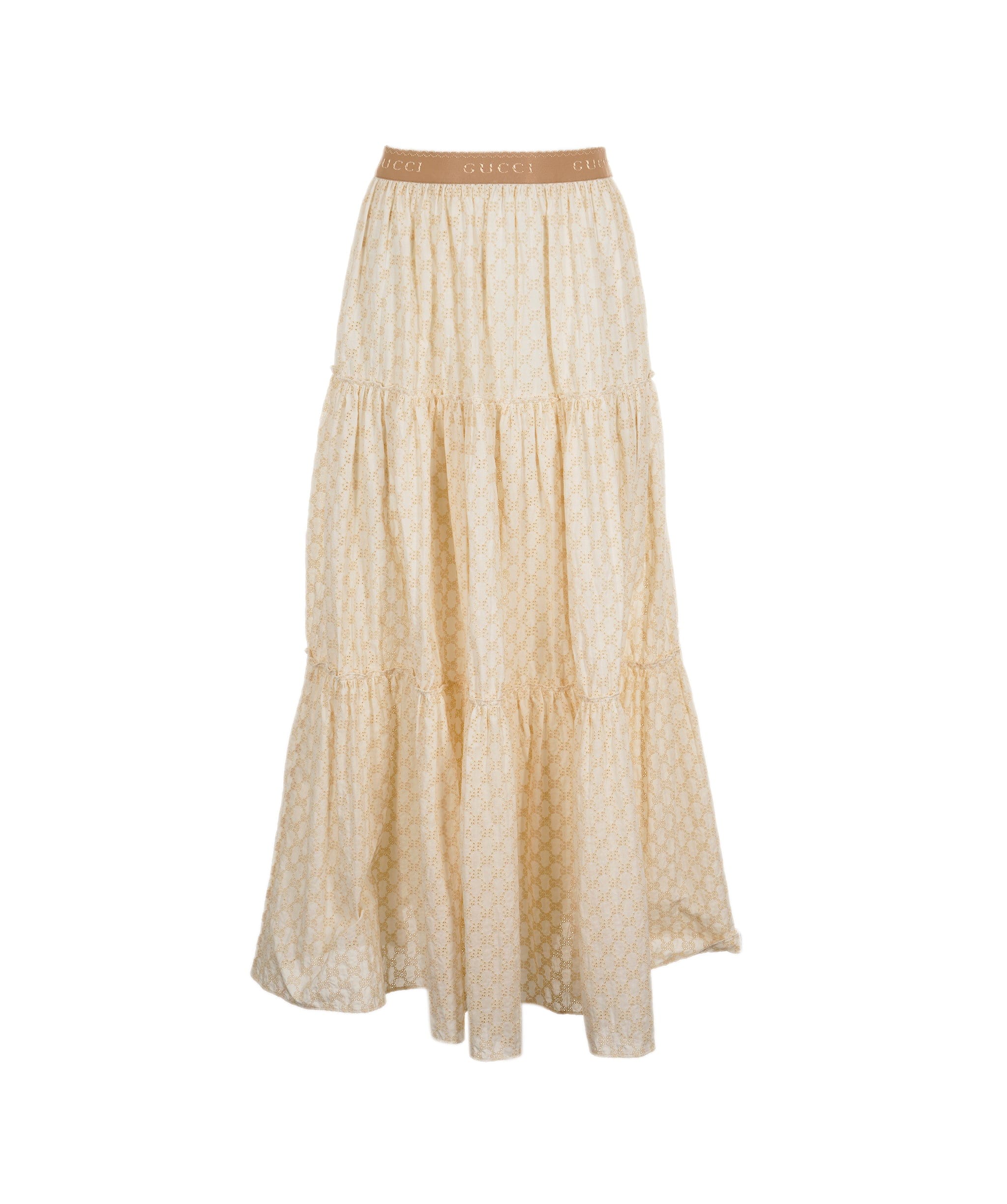 Gucci Gucci cream lace gg maxi skirt size 38 AGL2436