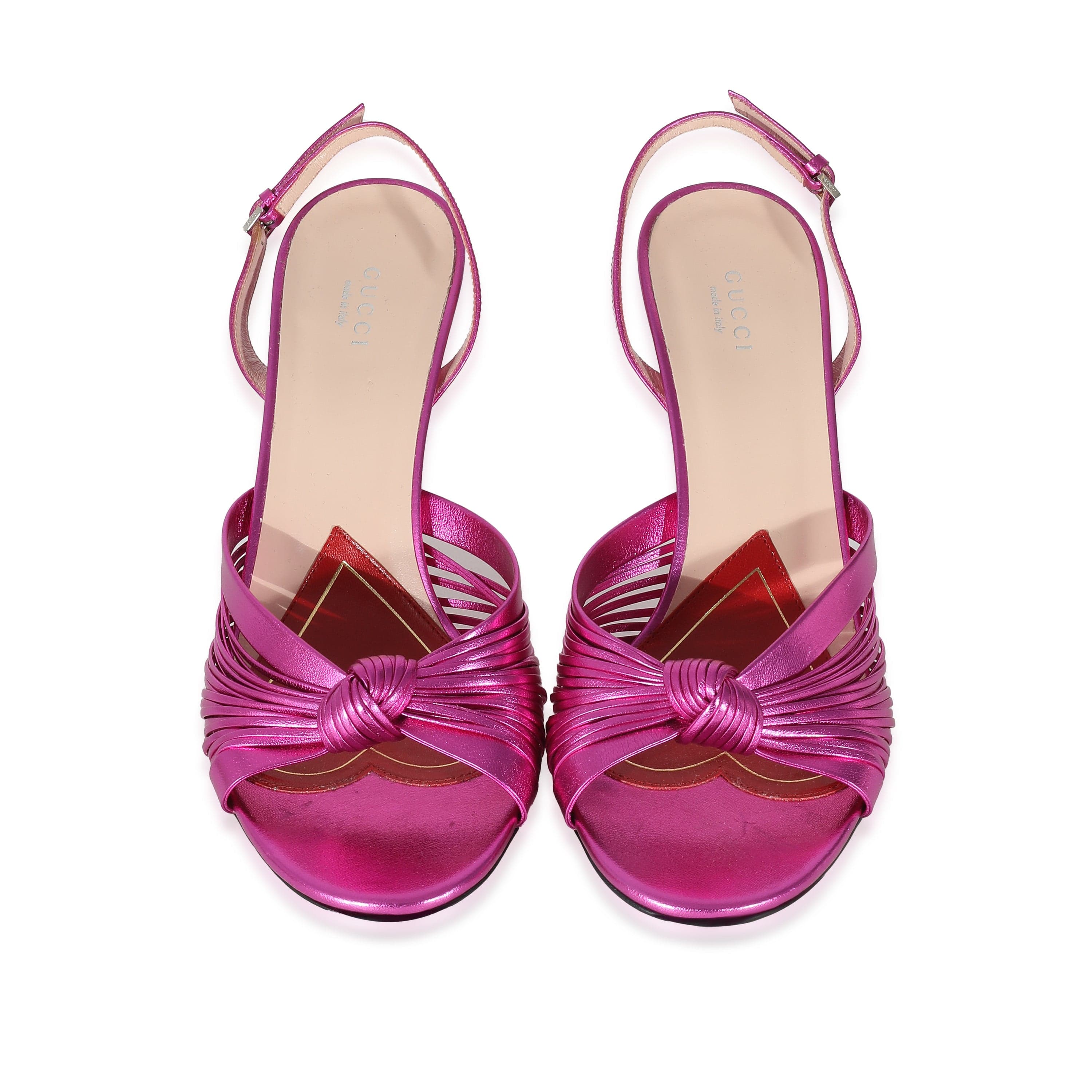 Gucci Gucci Metallic Pink Knot Heels Size 41 ULC1003