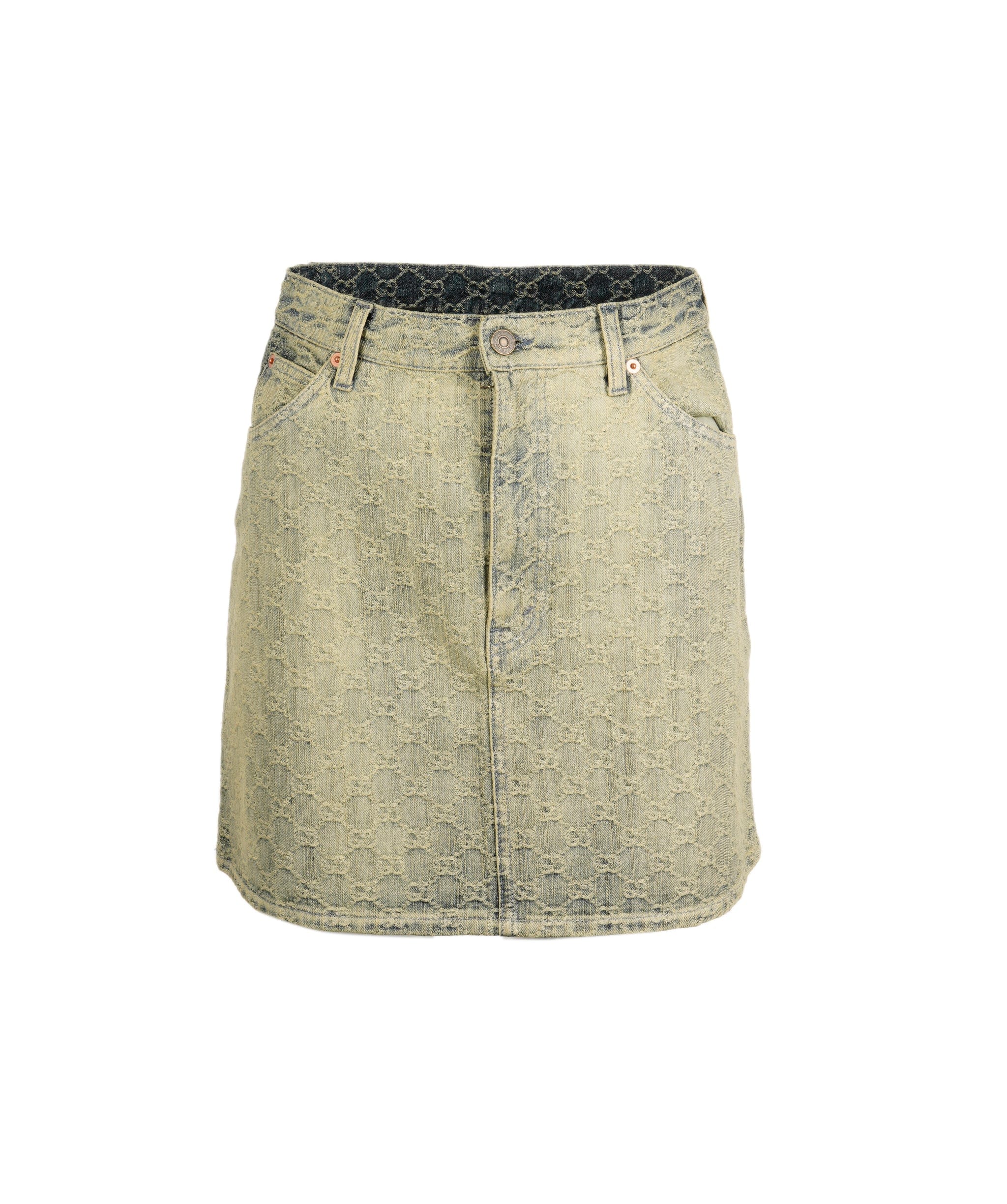 Gucci Gucci mid wash denim gg mini skirt size 40 AGL2438