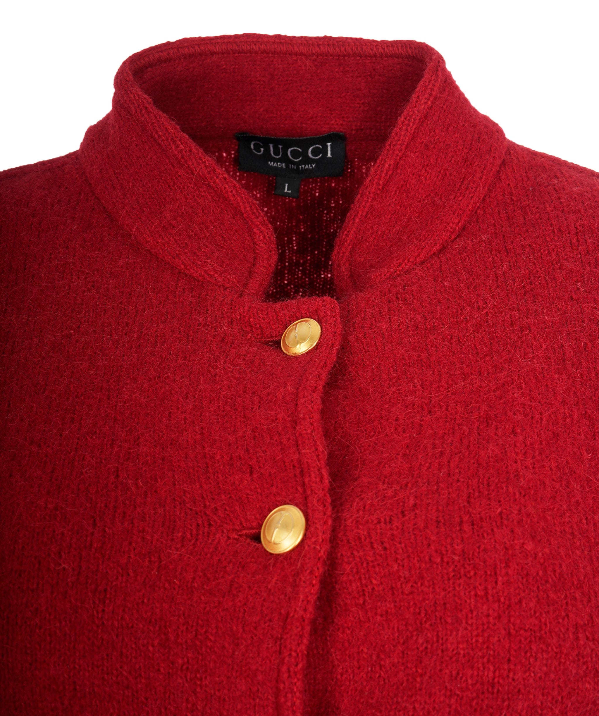 Gucci Gucci red wool coat with gold buttons - AJC0470