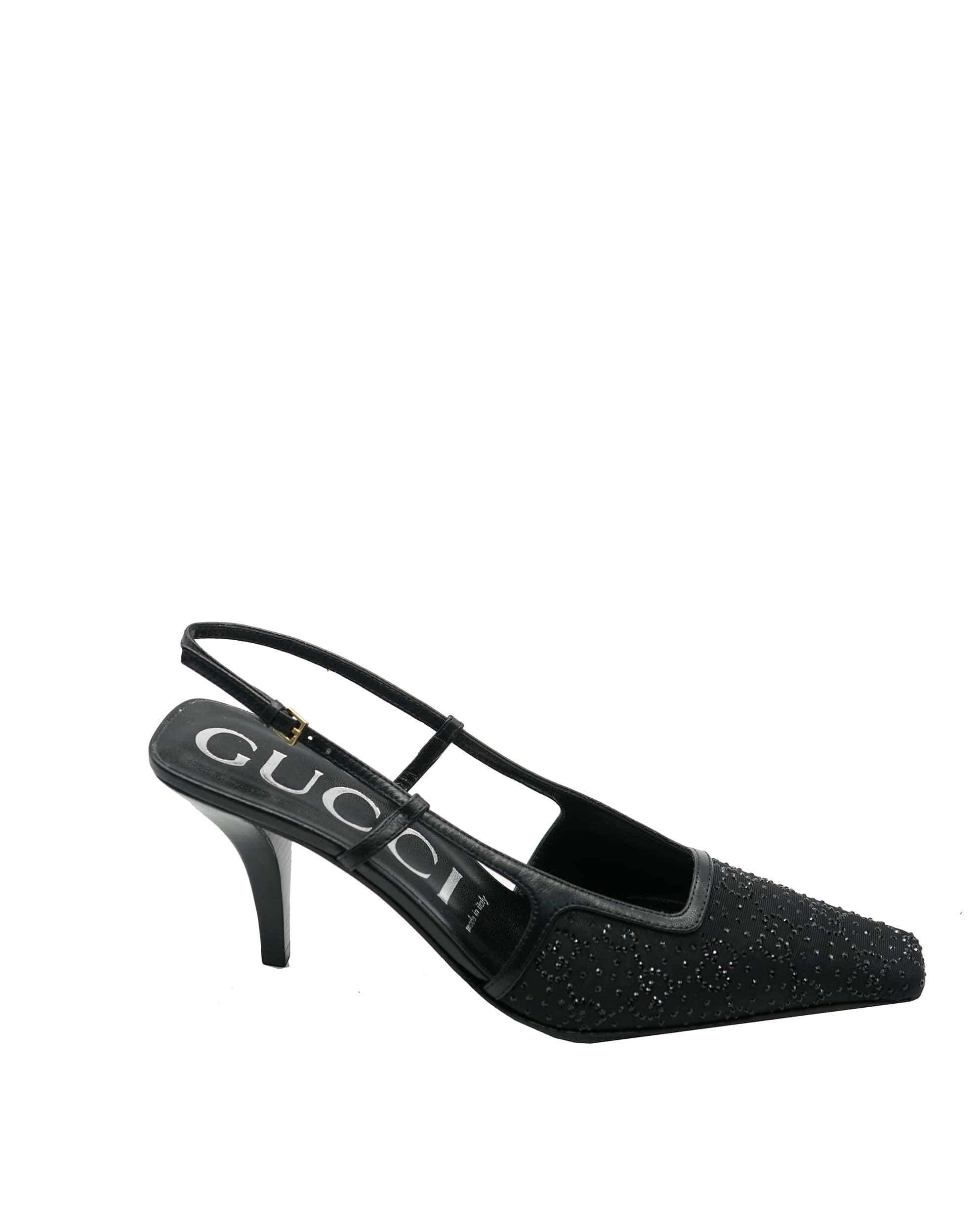 Gucci Gucci GG Crystal So Black Kitten Heels 37.5 BINB ALC1478