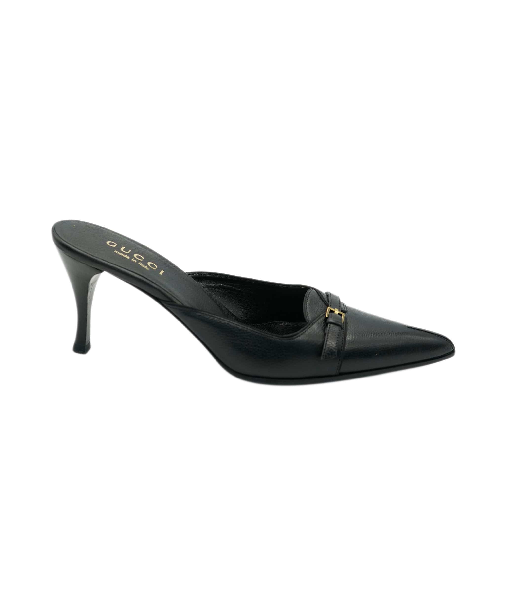 Gucci Gucci Leather Black Court Heels  ALC1756