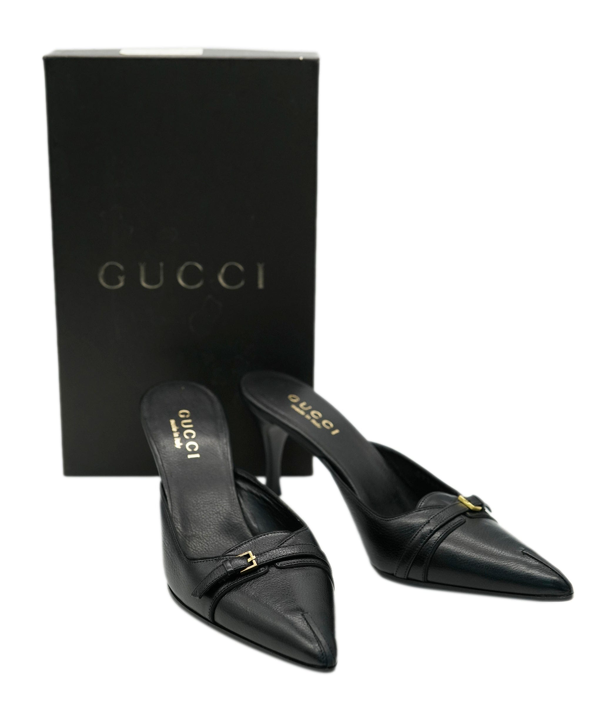 Gucci Gucci Leather Black Court Heels  ALC1756