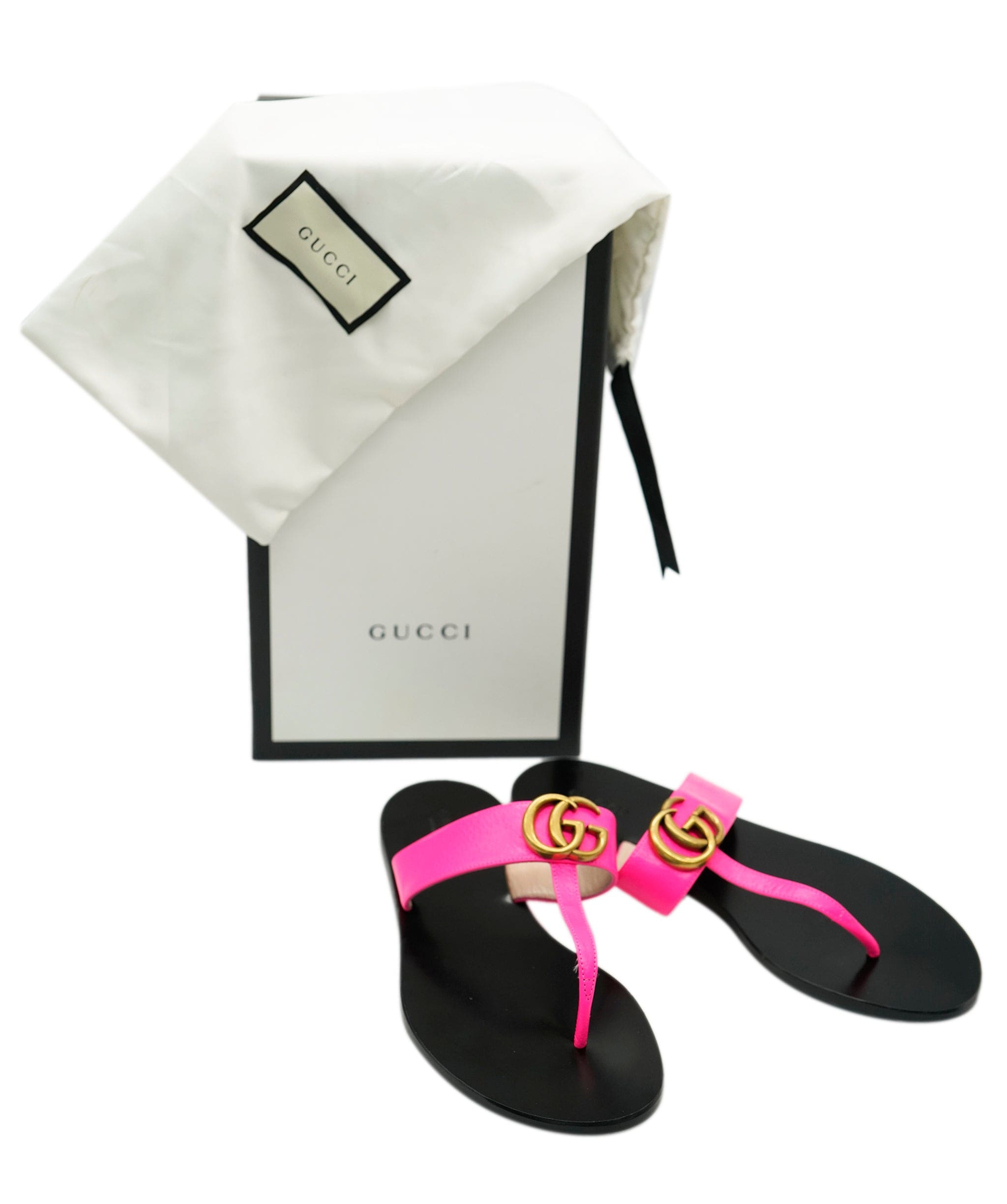 Gucci Gucci neon pink thong sandals size 38.5  - AJC0702