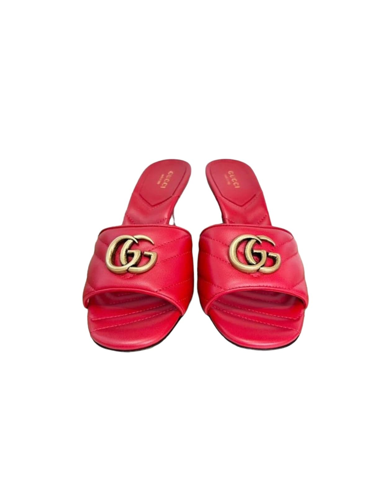 Gucci Gucci Double G Red Slides - 38