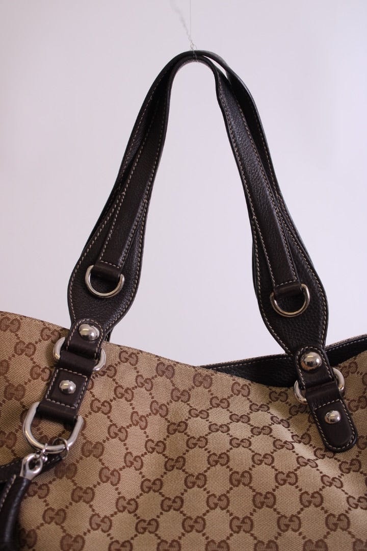 Gucci Gucci GG Canvas Icon Bit Tote Beige