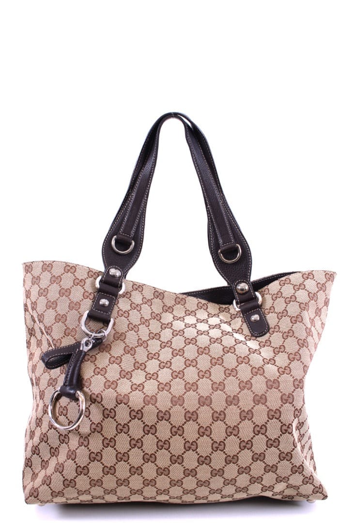 Gucci Gucci GG Canvas Icon Bit Tote Beige