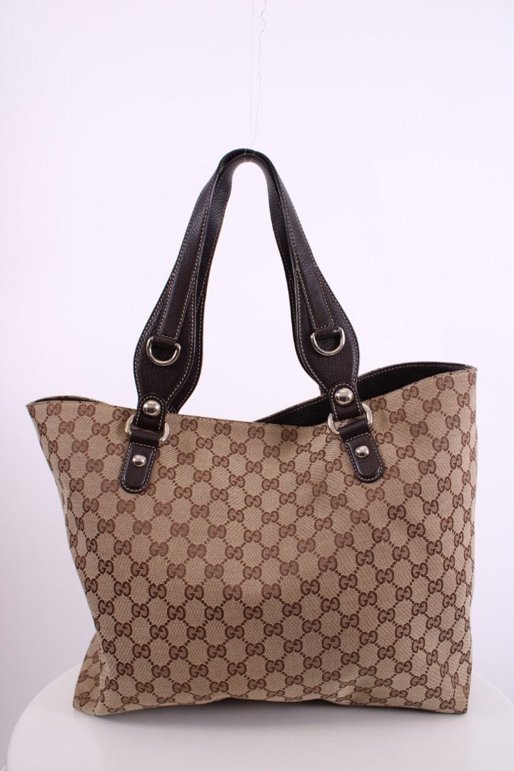 Gucci Gucci GG Canvas Icon Bit Tote Beige