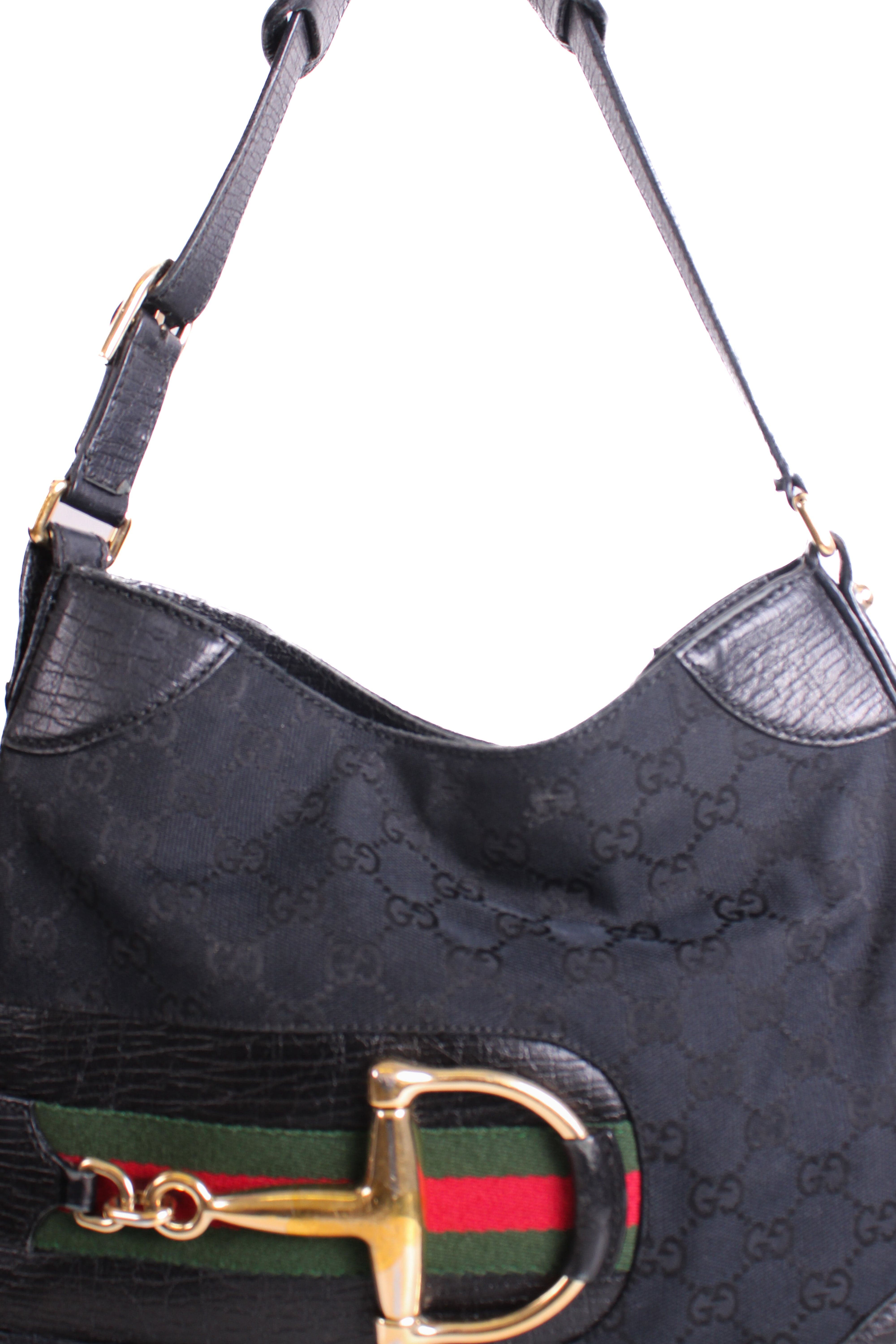 Gucci Gucci GG Horesbit Hasler Hobo Bag Black