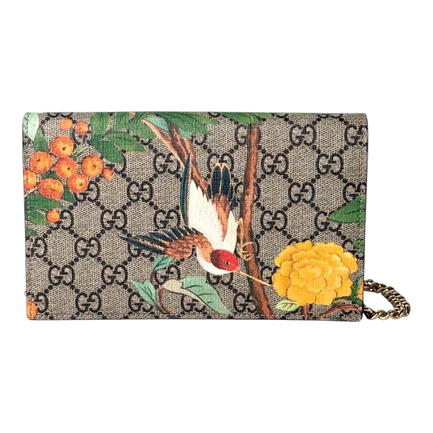 Gucci Gucci GG Supreme Monogram Tian Wallet On Chain