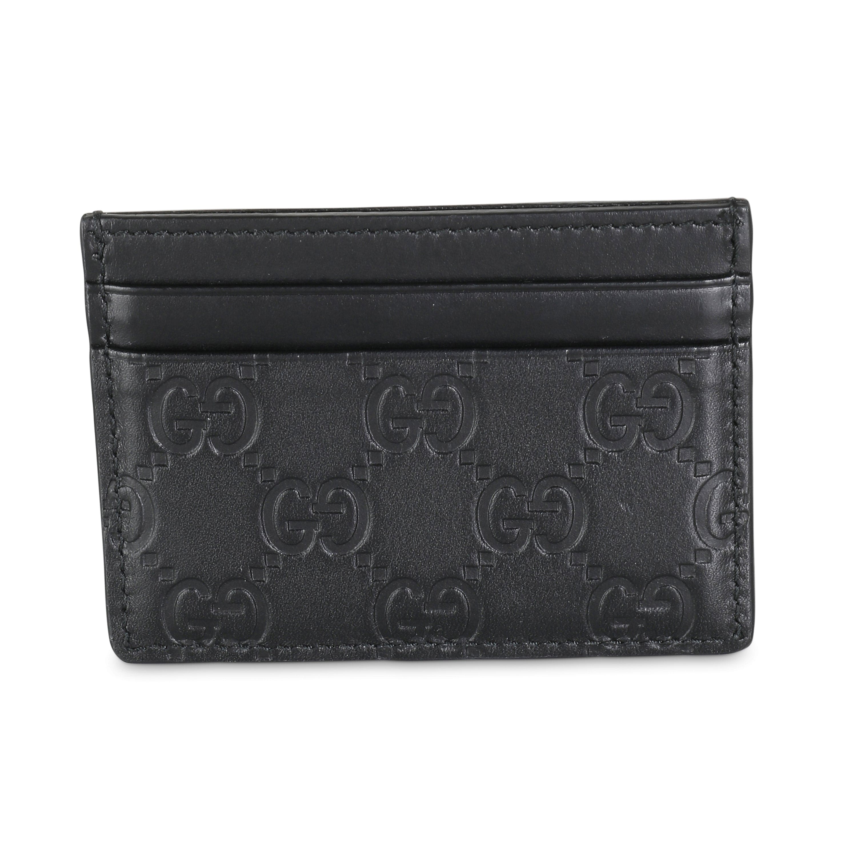 Gucci Black Guccissima Card Holder