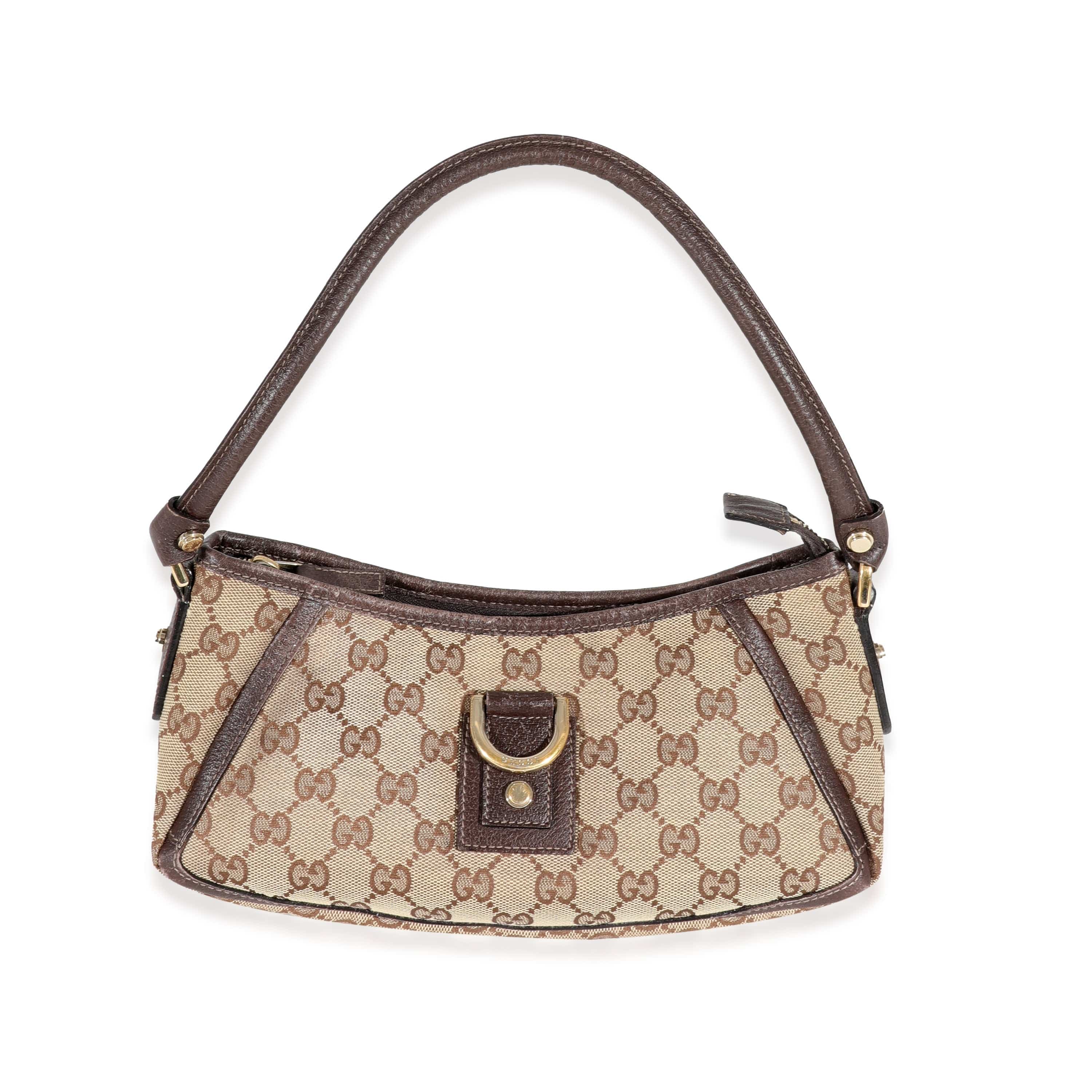 Gucci Gucci Beige GG Canvas Abbey D-Ring Pochette