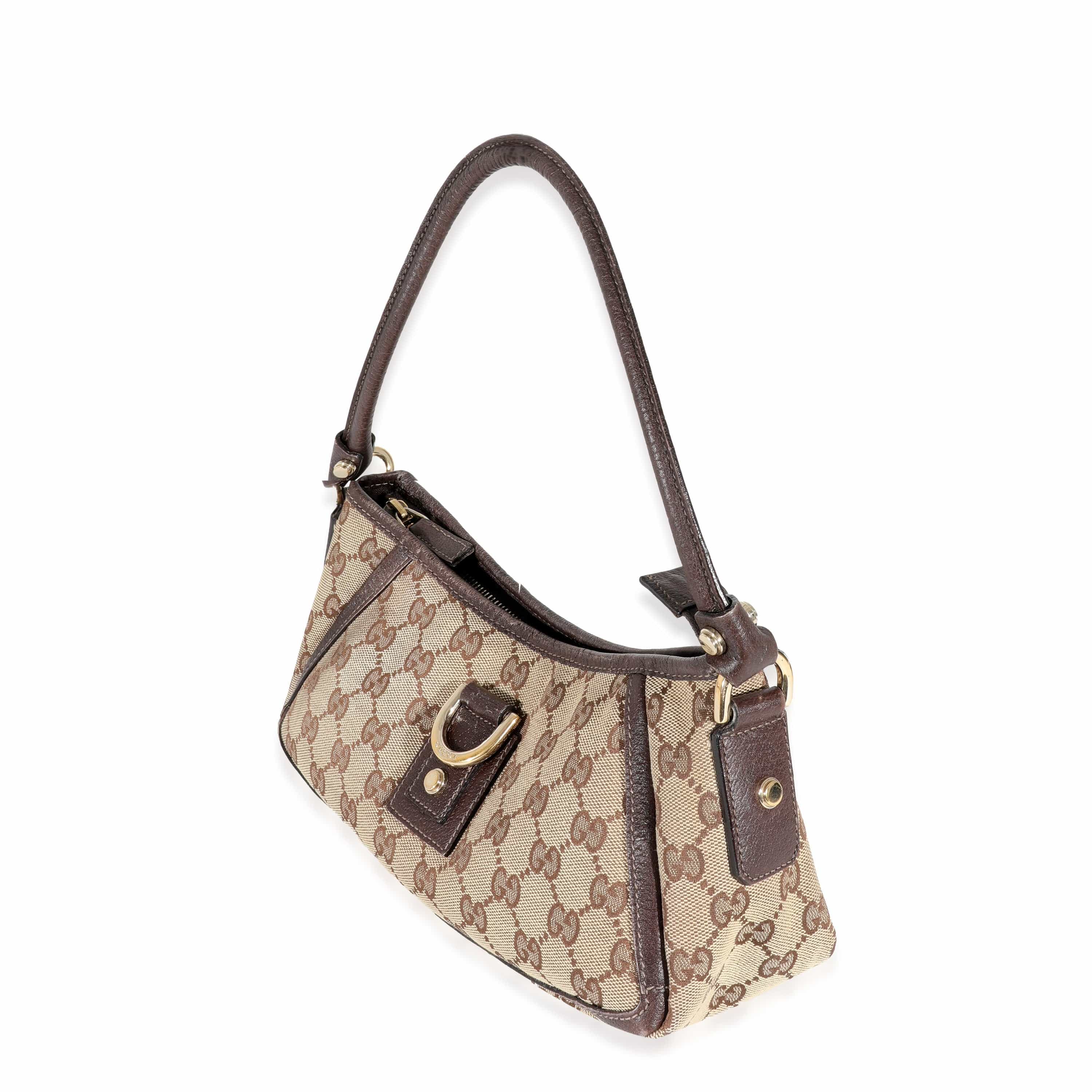 Gucci Gucci Beige GG Canvas Abbey D-Ring Pochette