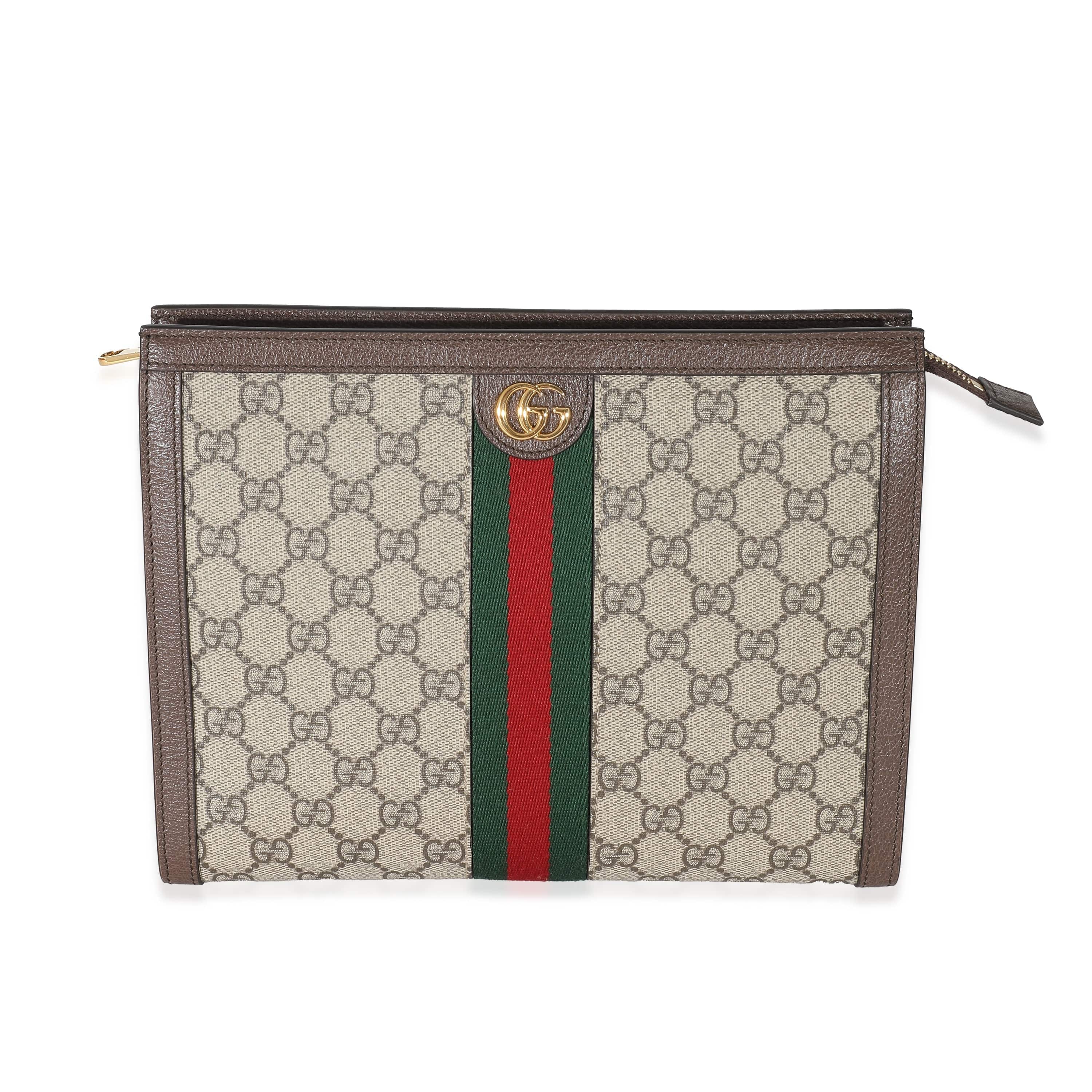 Gucci Gucci Beige GG Supreme Web Ophidia Pouch