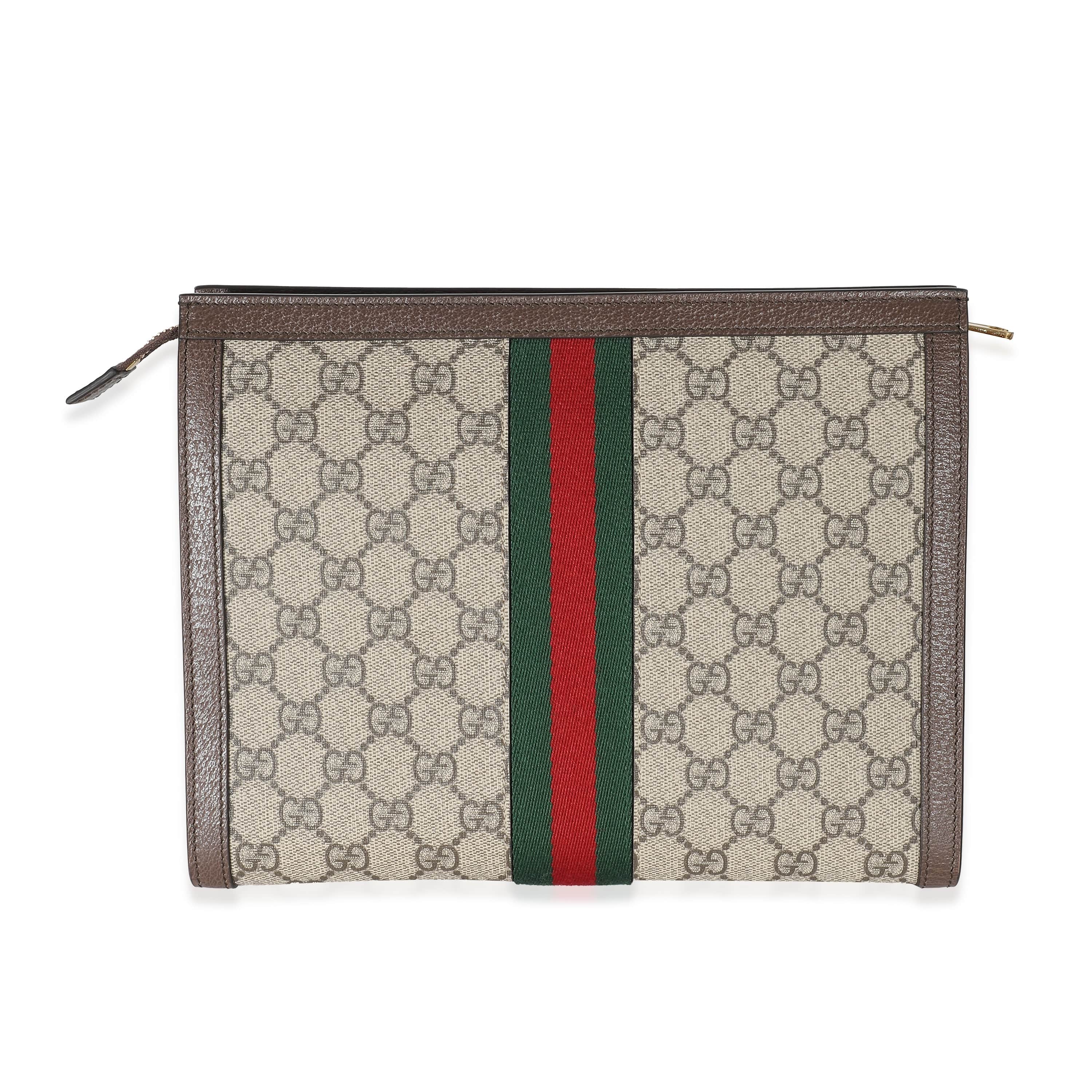 Gucci Gucci Beige GG Supreme Web Ophidia Pouch