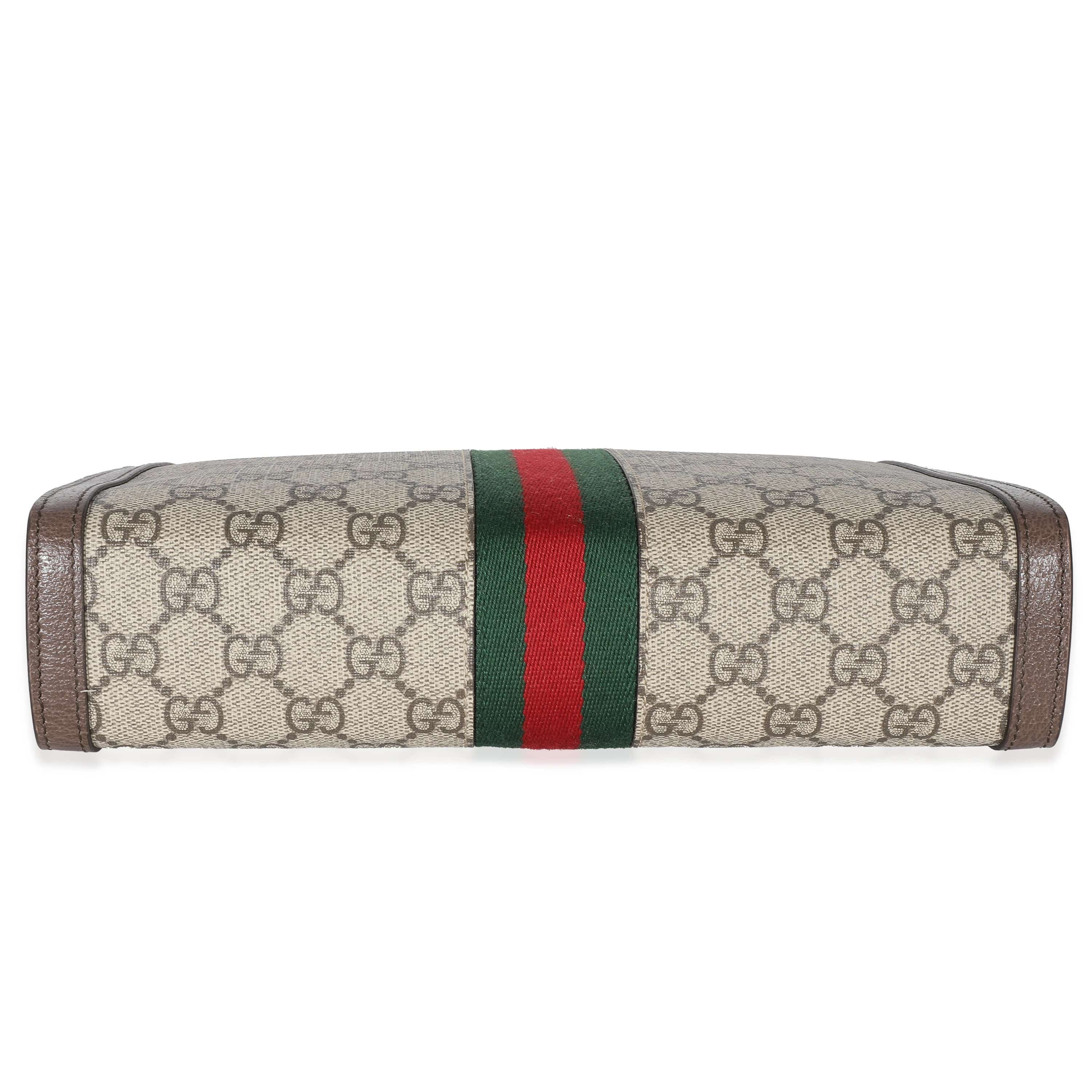 Gucci Gucci Beige GG Supreme Web Ophidia Pouch