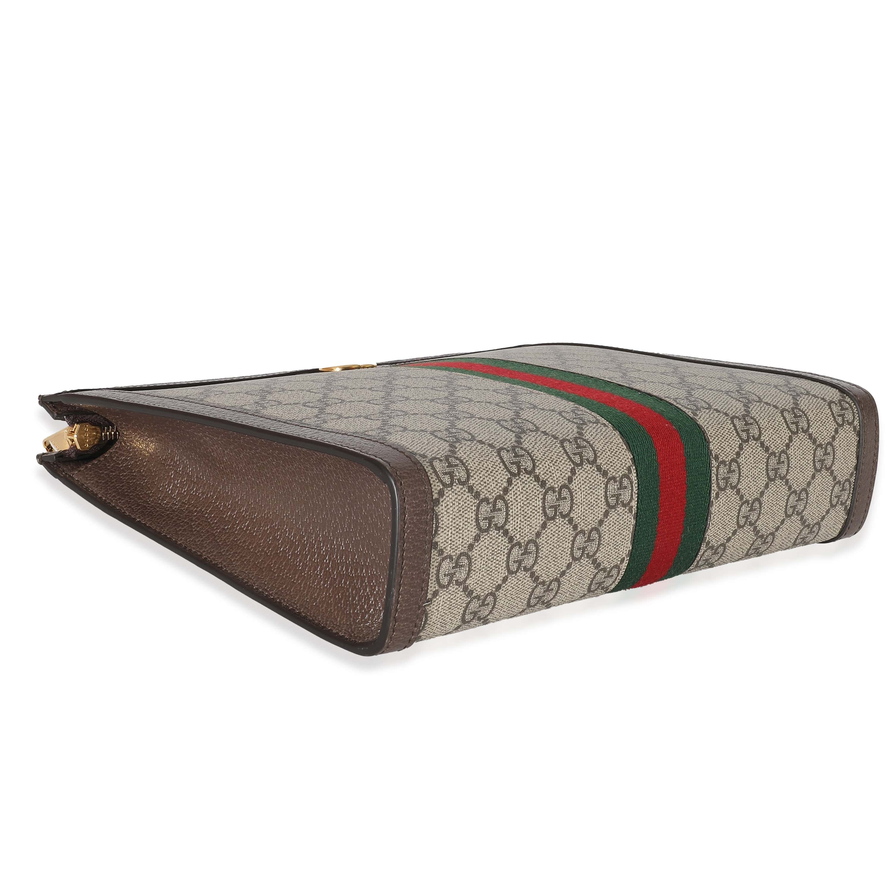 Gucci Gucci Beige GG Supreme Web Ophidia Pouch