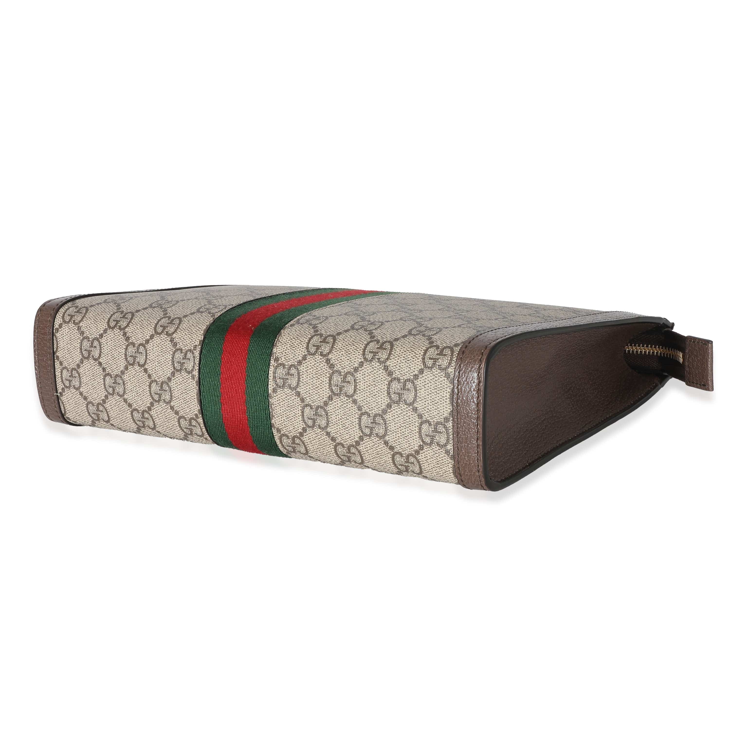 Gucci Gucci Beige GG Supreme Web Ophidia Pouch