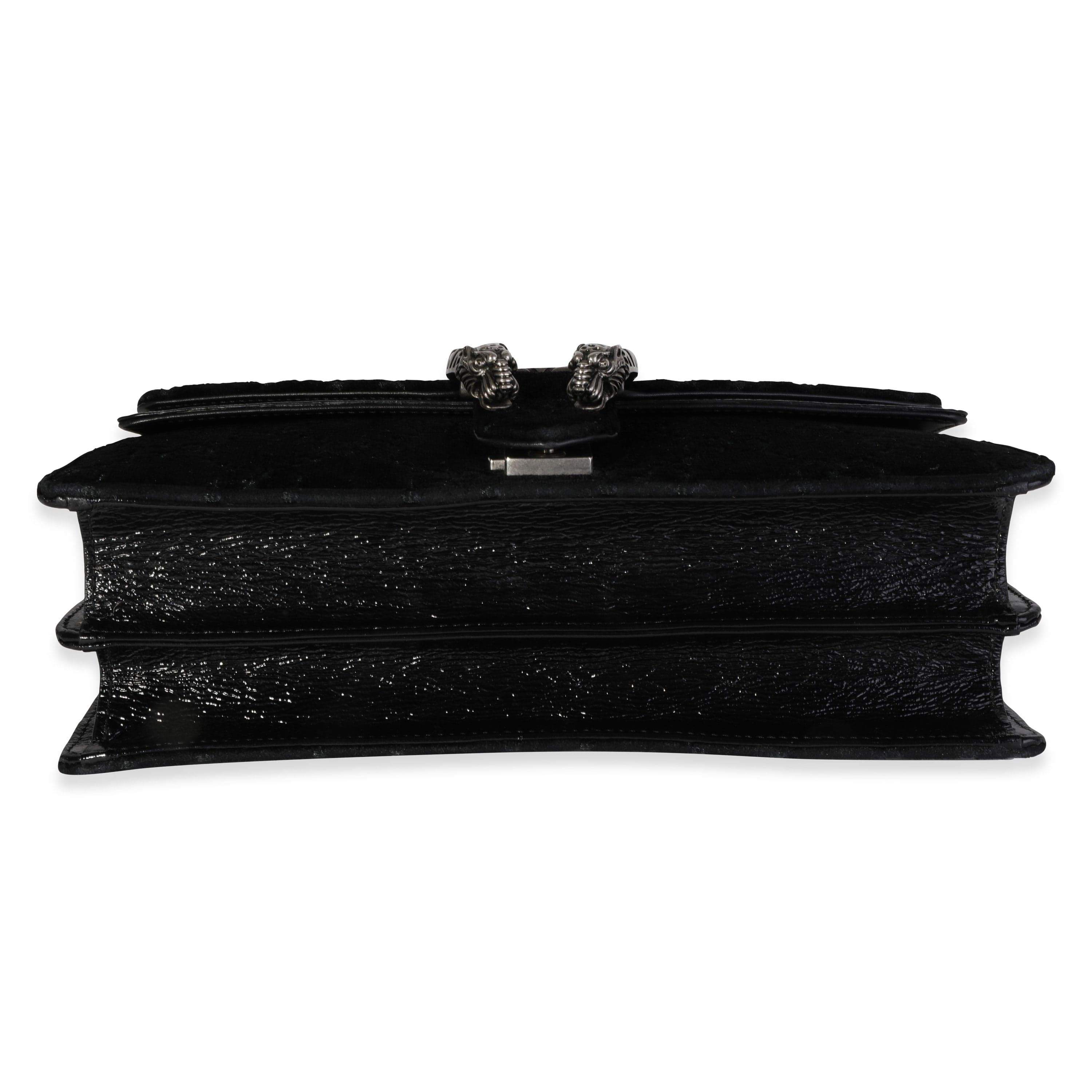 Gucci Gucci Black GG Velvet & Patent Leather Small Dionysus Bag