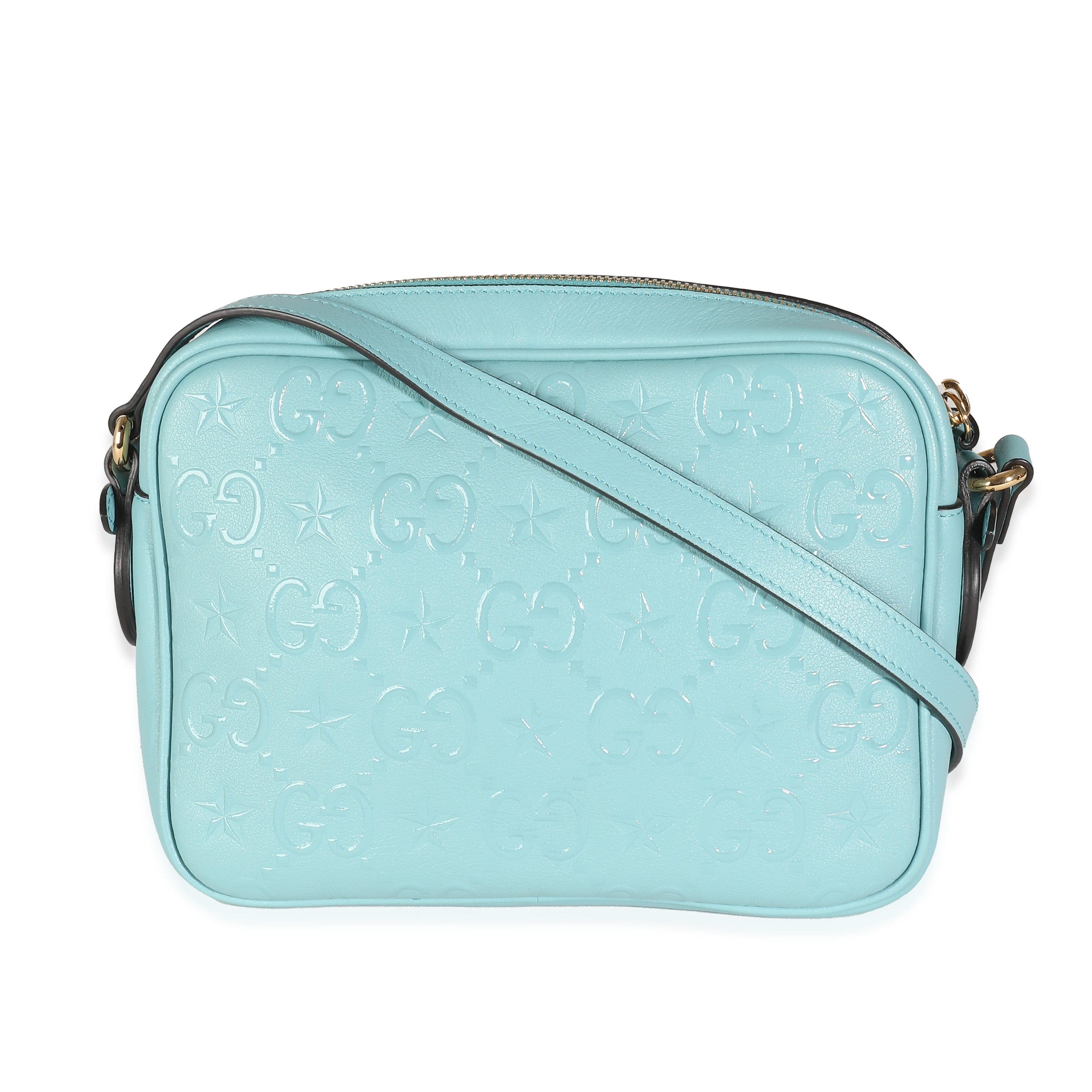 Gucci Gucci Blue Wonka Grain Calfskin GG Monogram Star Embossed Crossbody