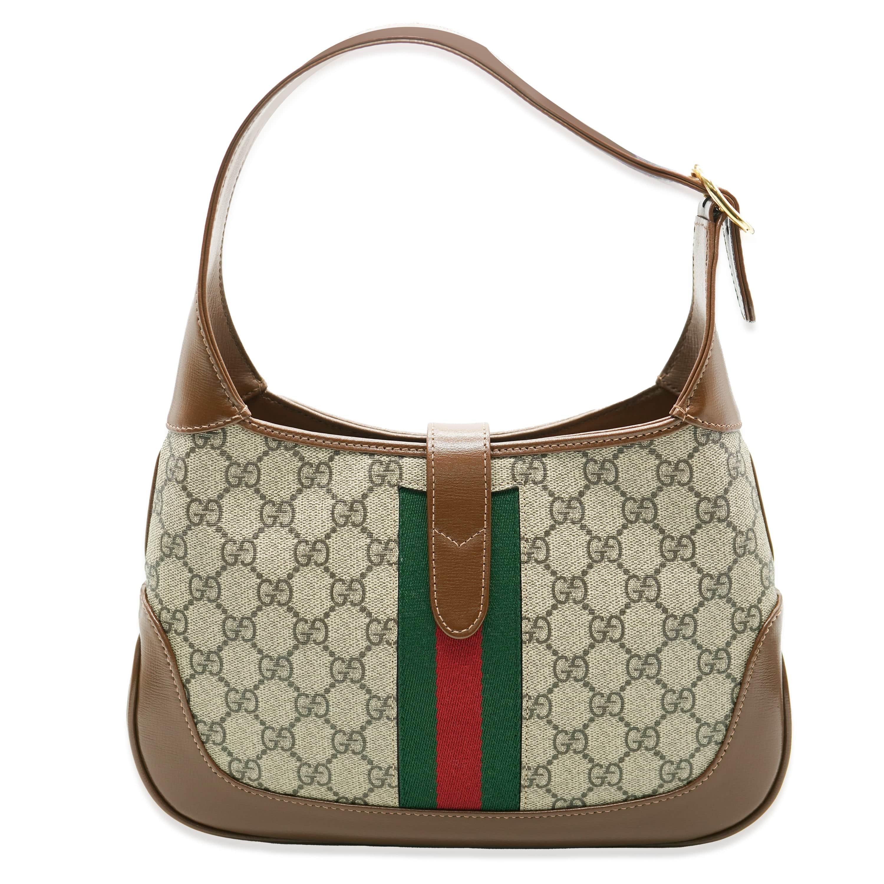 Gucci Gucci Brown Beige GG Canvas Small 1961 Jackie Hobo