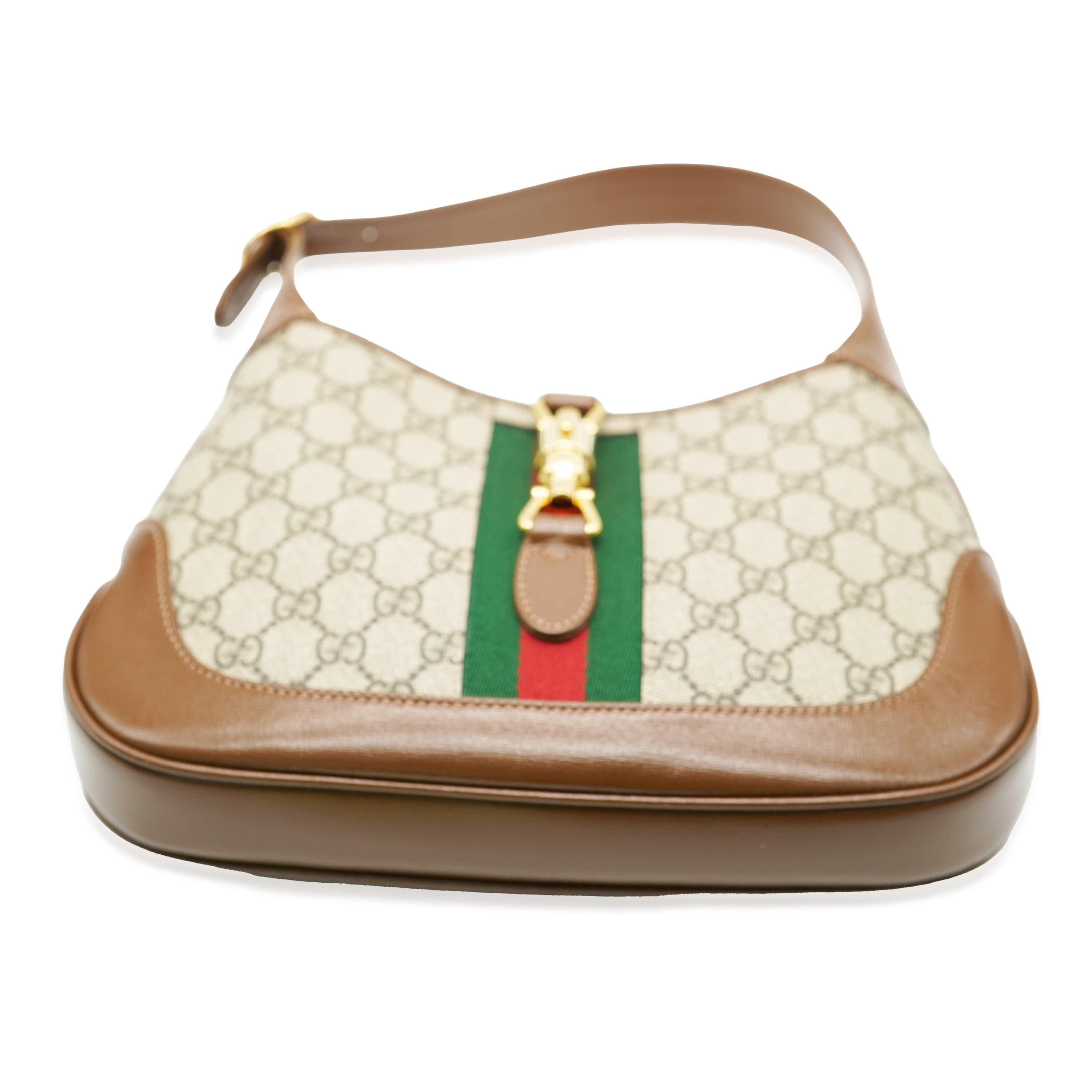 Gucci Gucci Brown Beige GG Canvas Small 1961 Jackie Hobo