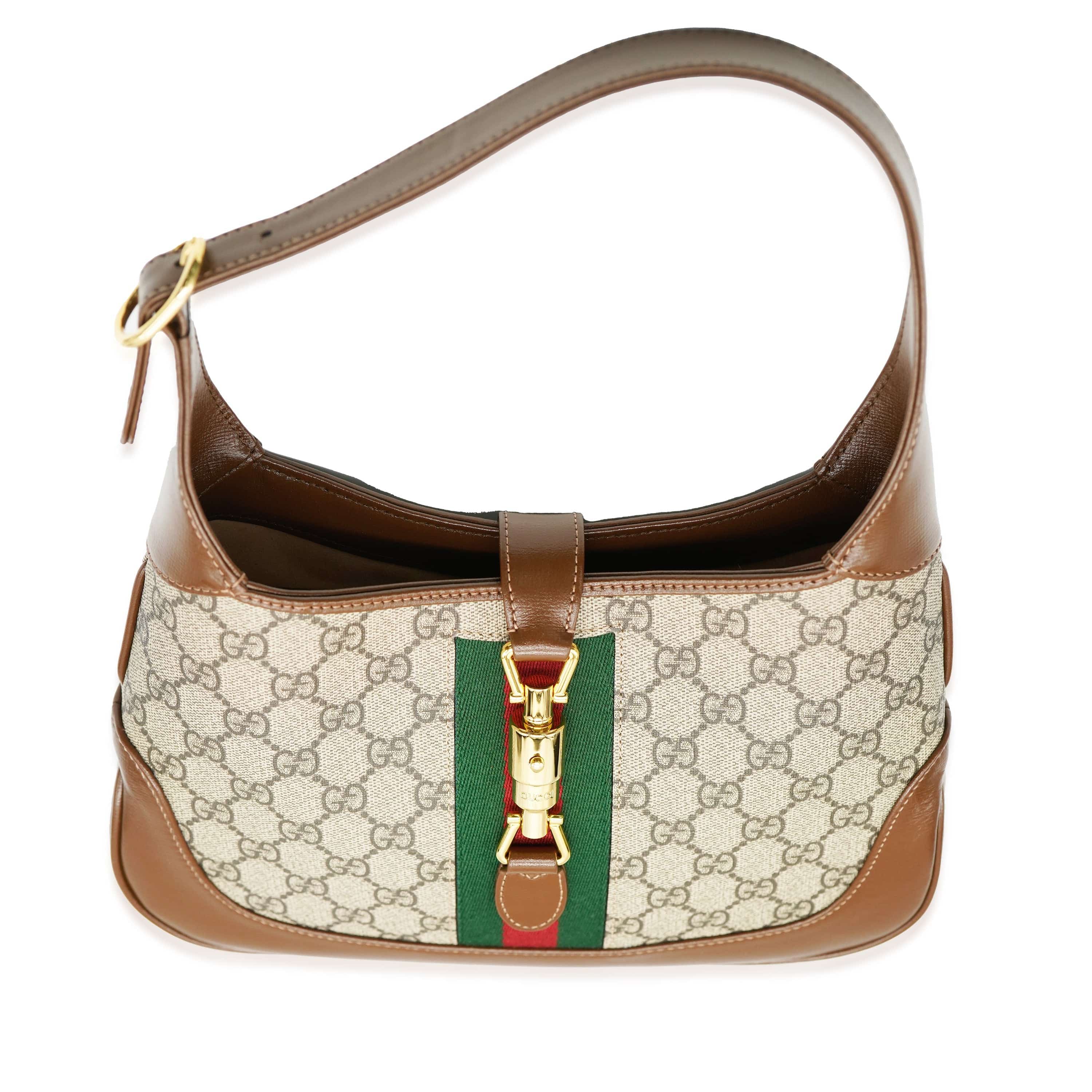 Gucci Gucci Brown Beige GG Canvas Small 1961 Jackie Hobo