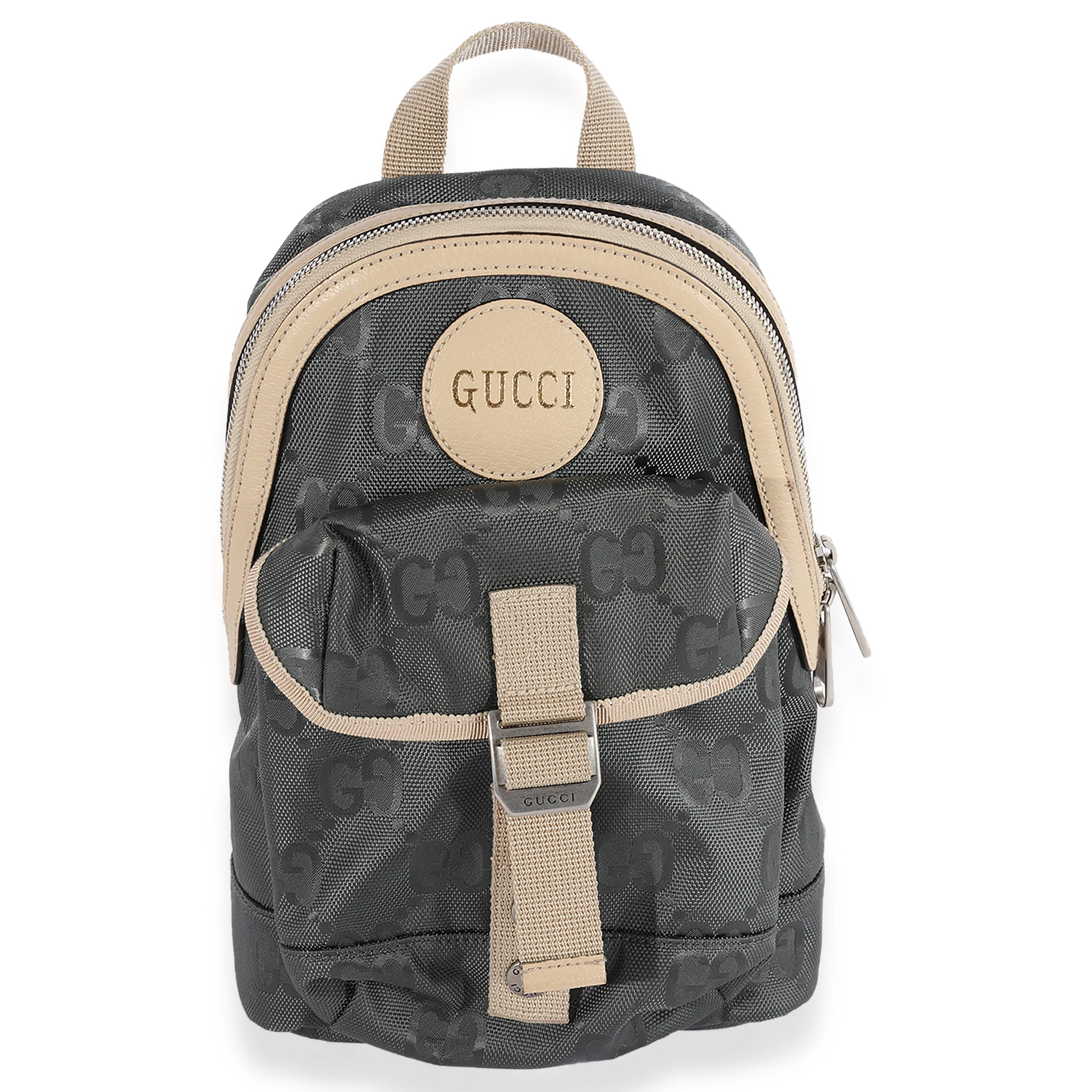 Gucci Gucci Gray GG ECONYL Nylon & Canvas Off The Grid Sling Backpack