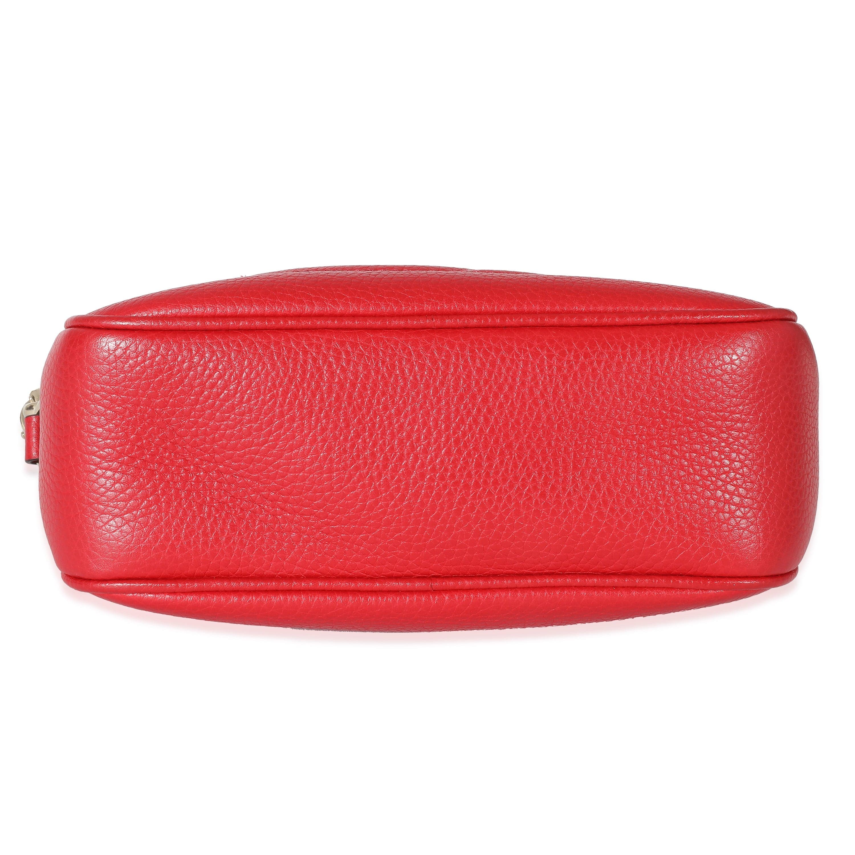 Gucci Gucci Tabasco Red Pebbled Calfskin Small Soho Disco Bag