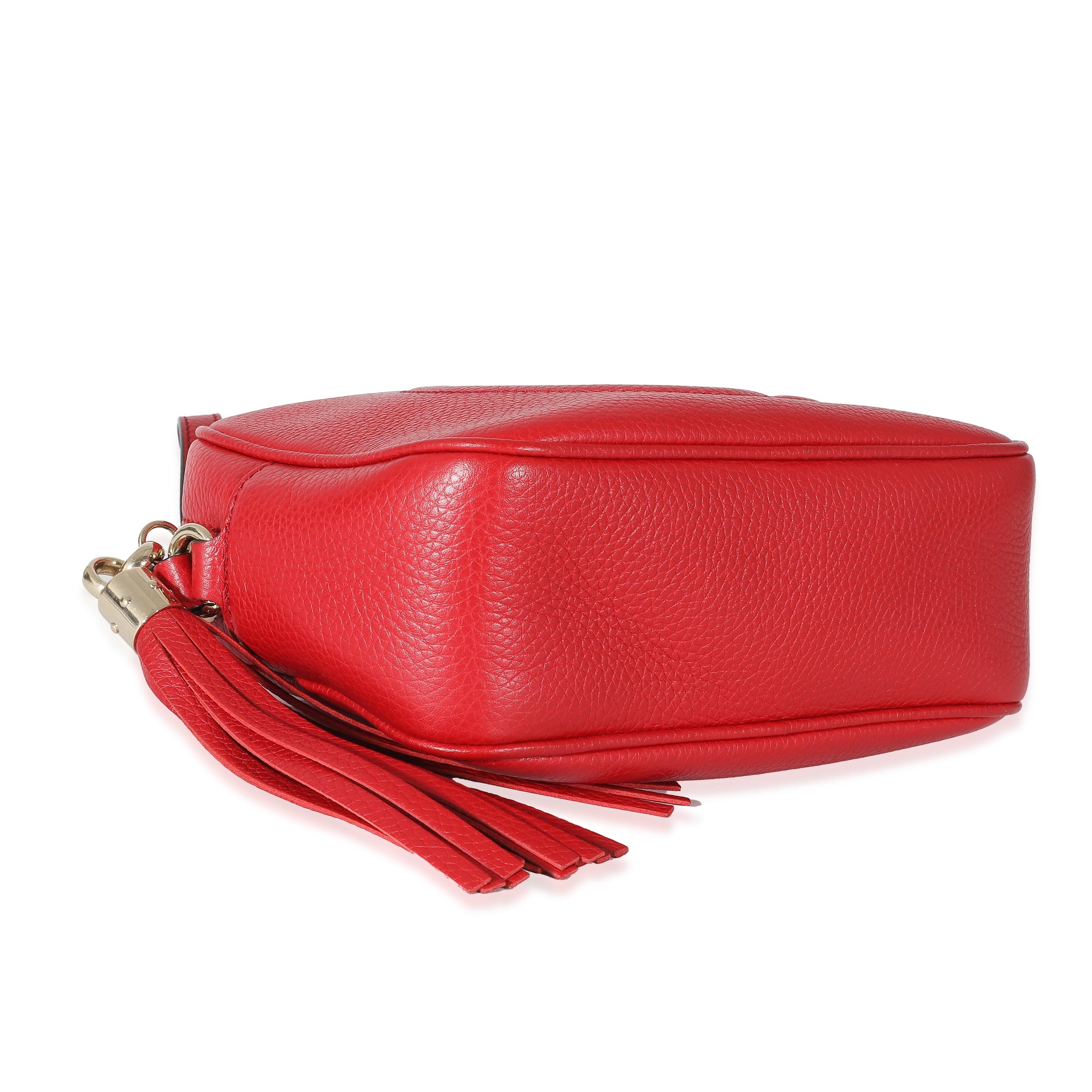 Gucci Gucci Tabasco Red Pebbled Calfskin Small Soho Disco Bag