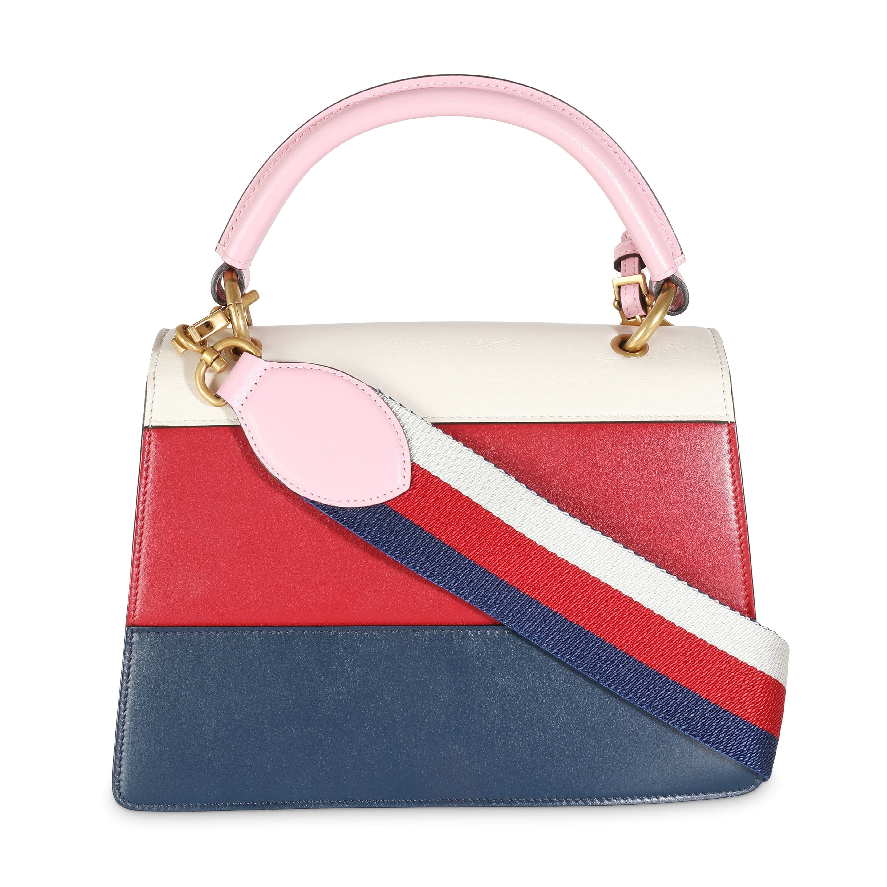 Gucci Gucci Tri Color Calfskin Sylvie Web Small Queen Margaret Top Handle Bag