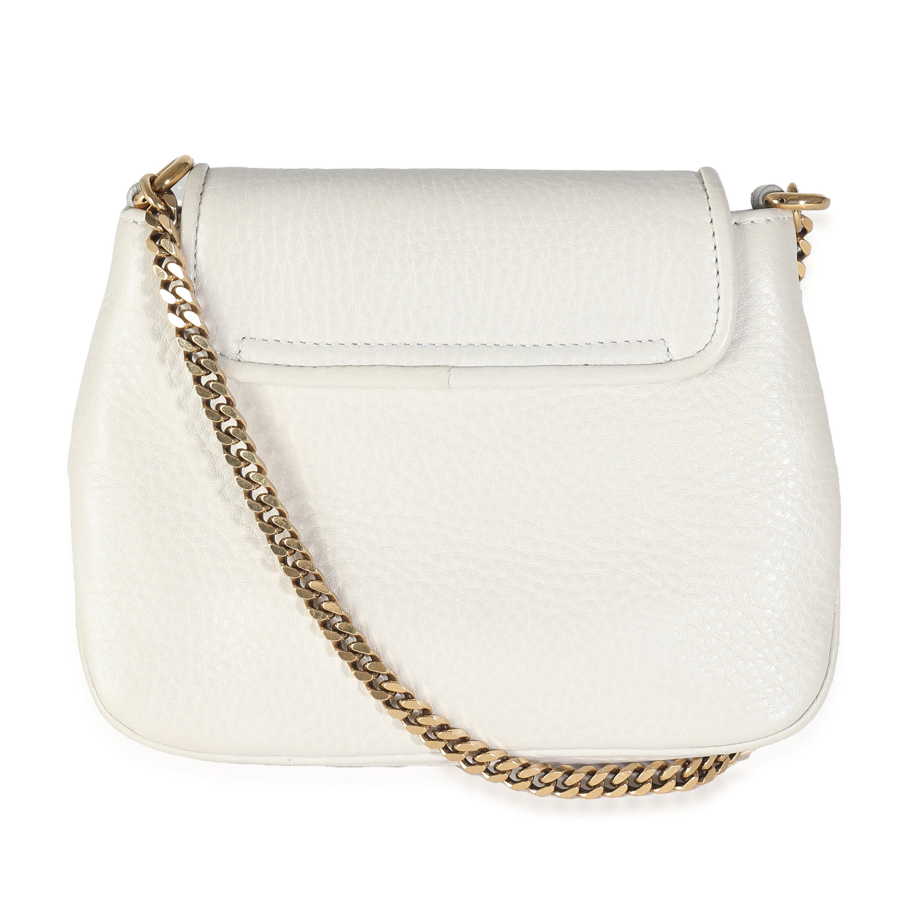 Gucci Gucci White Pebbled Calfskin Small 1973 Chain Bag