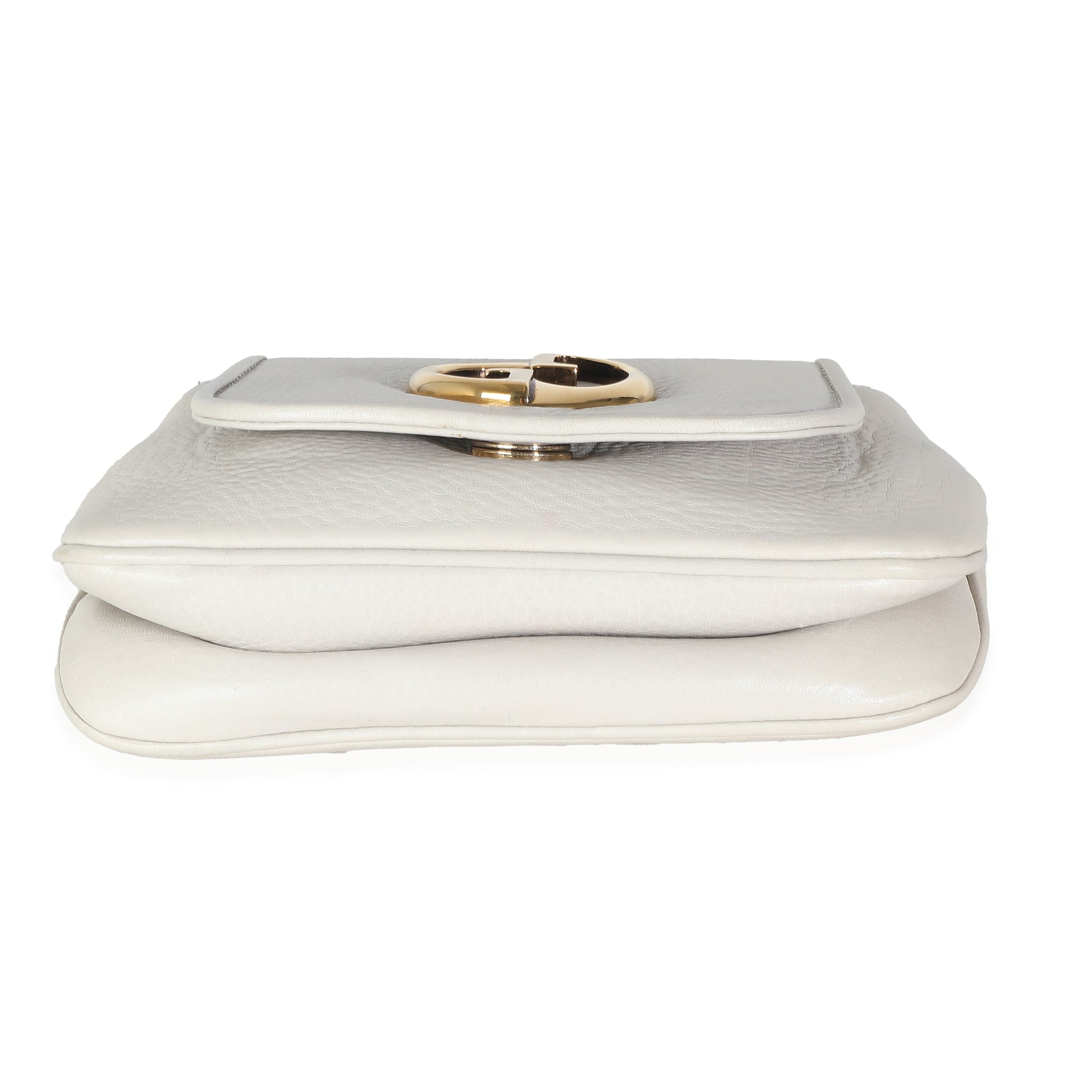 Gucci Gucci White Pebbled Calfskin Small 1973 Chain Bag