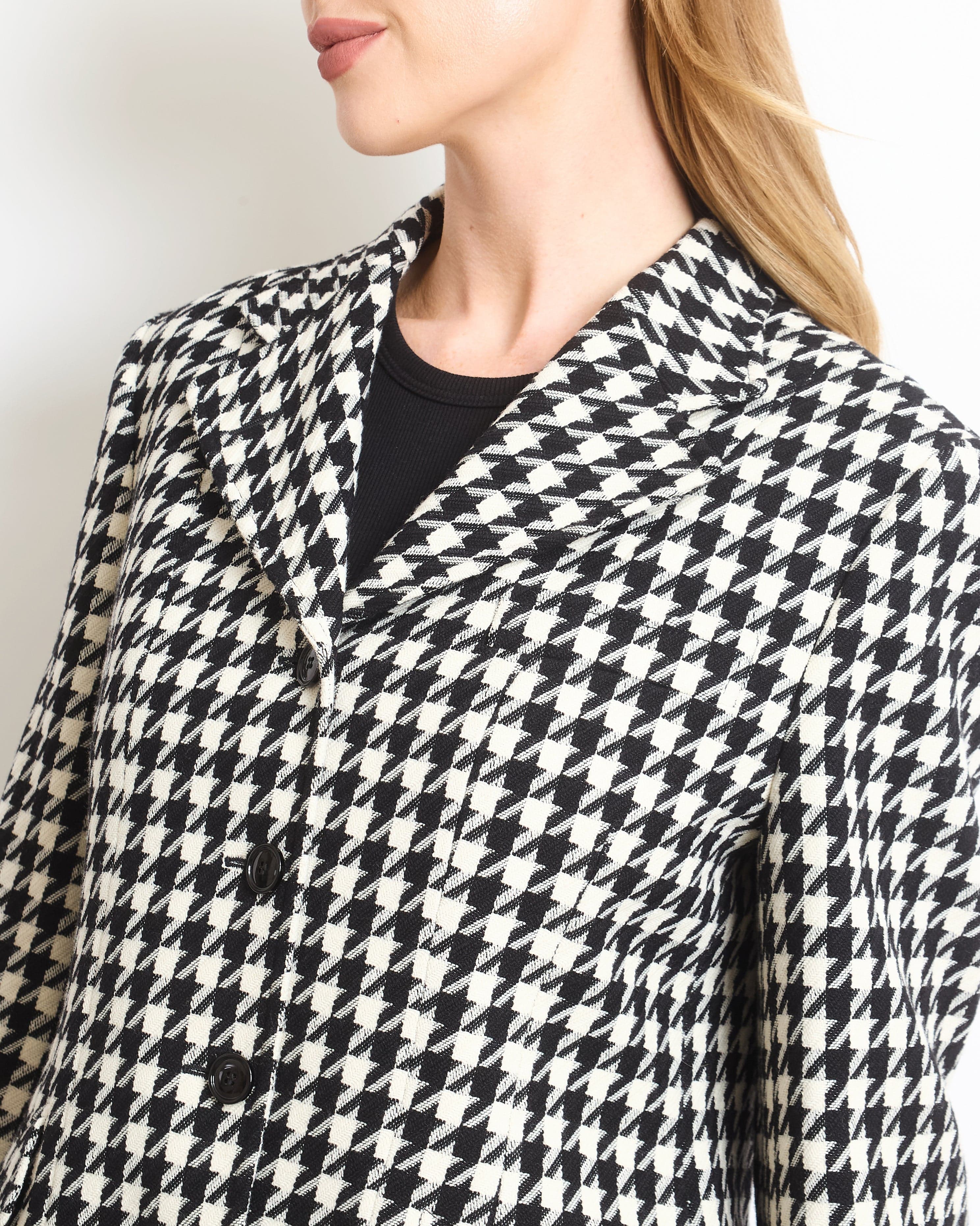 GUCCI Gucci Black and White Houndstooth Wool Blazer Jacket Size IT 44 (UK 12)