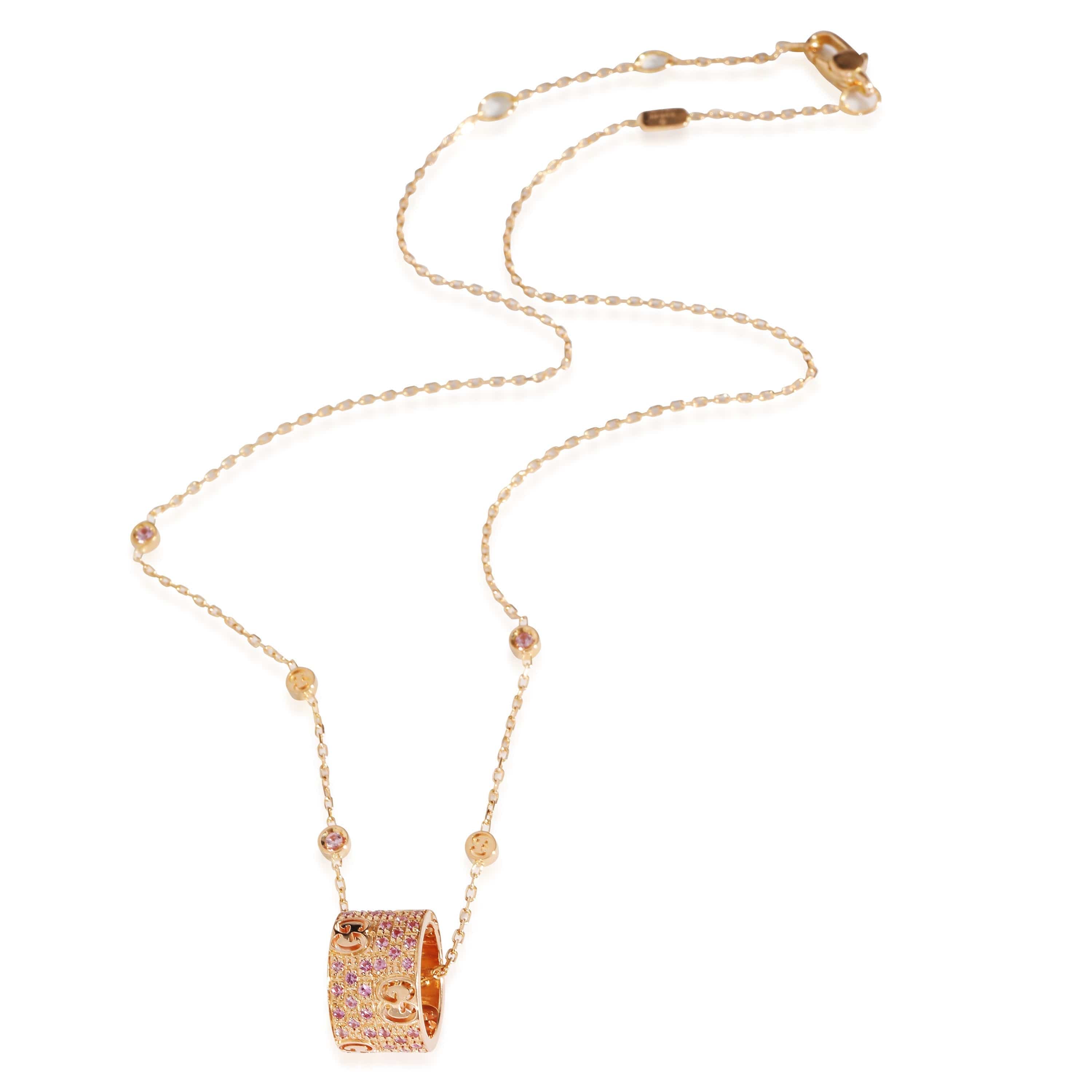 Gucci Gucci Sapphire Icon Stardust Pink Sapphire Necklace in 18K Rose Gold