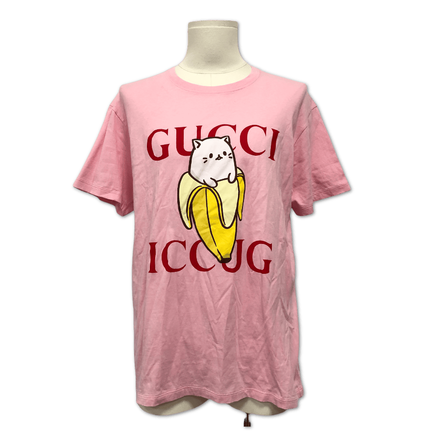 Gucci Gucci Banana Pink Cotton Tee Size: M C1363813716